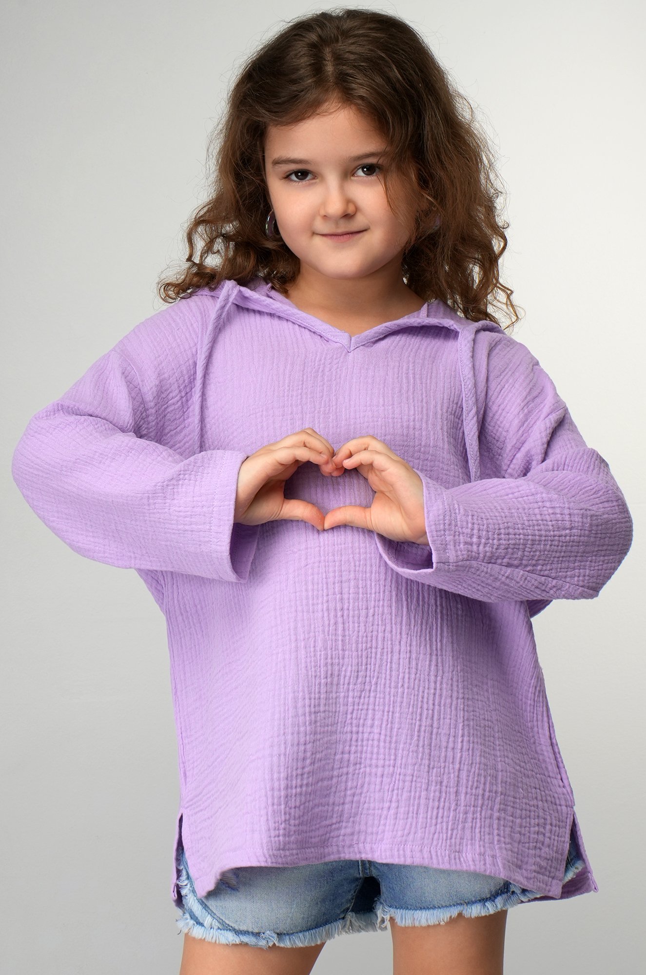 Детская хлопковая пляжная туника из муслина Happyfox