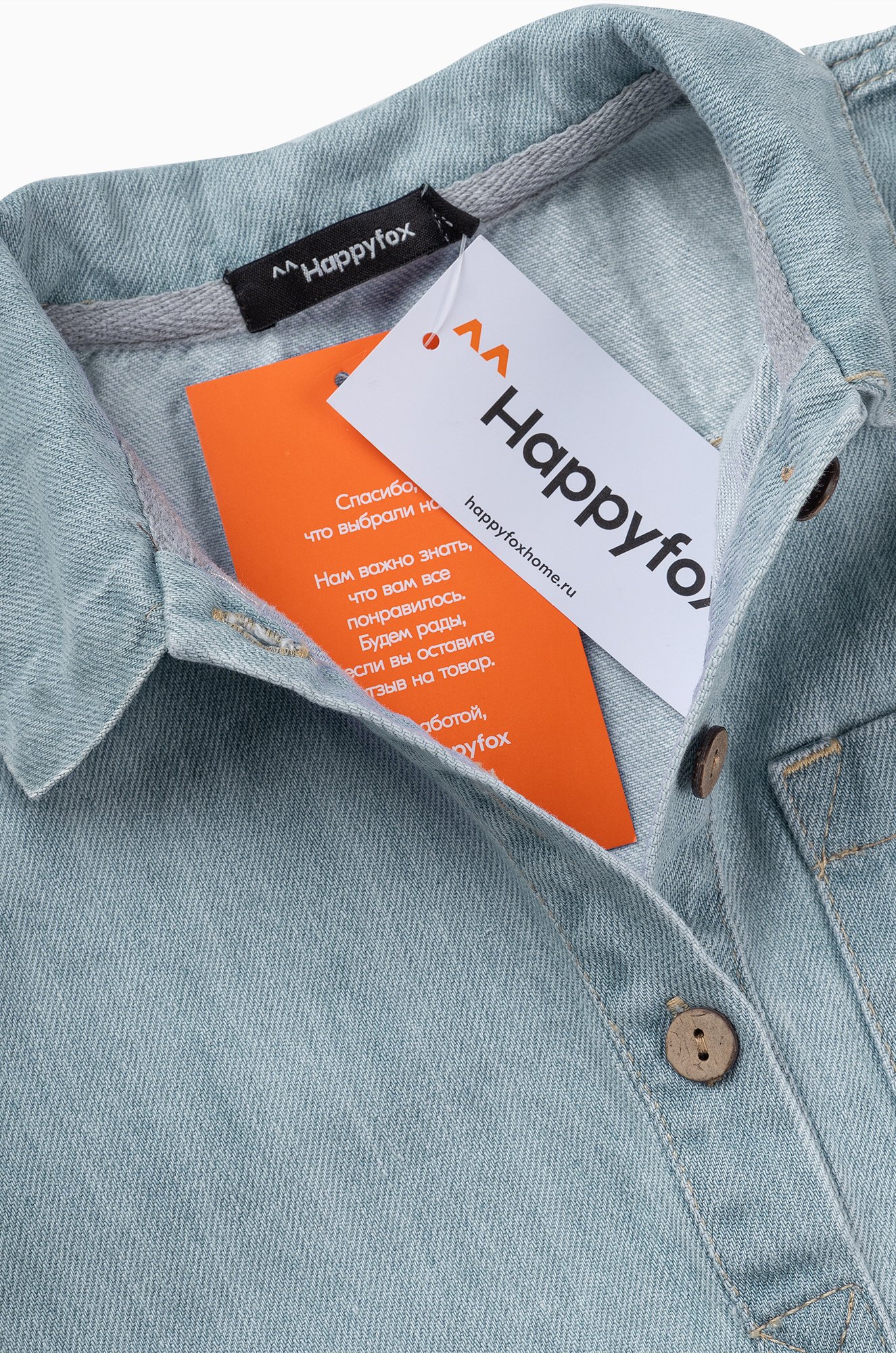 Джинсовое платье с коротким рукавом для девочки Happyfox