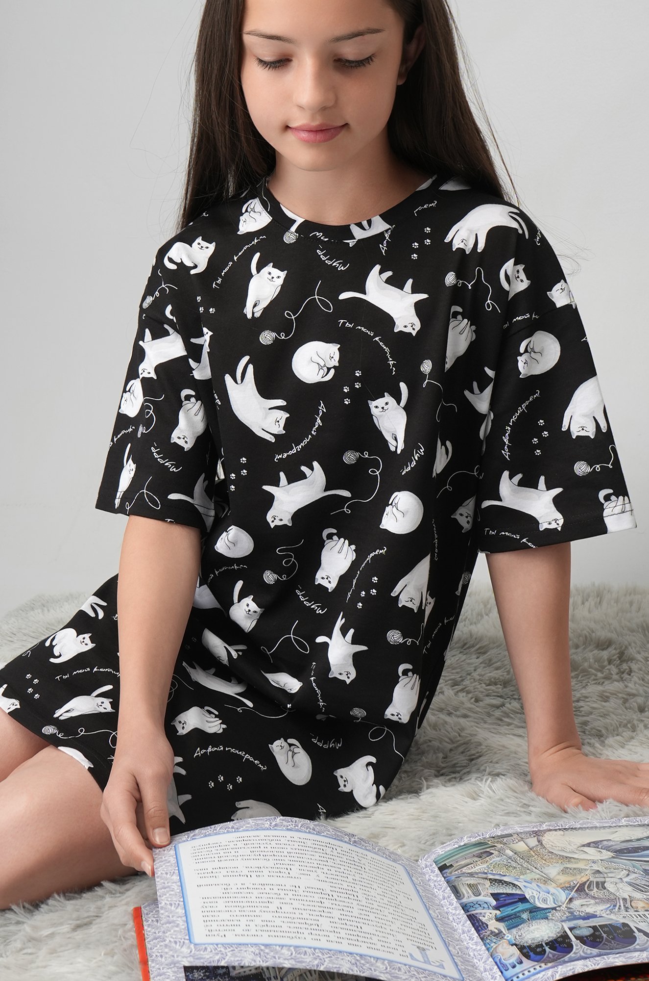 Туника оверсайз для девочки Happyfox