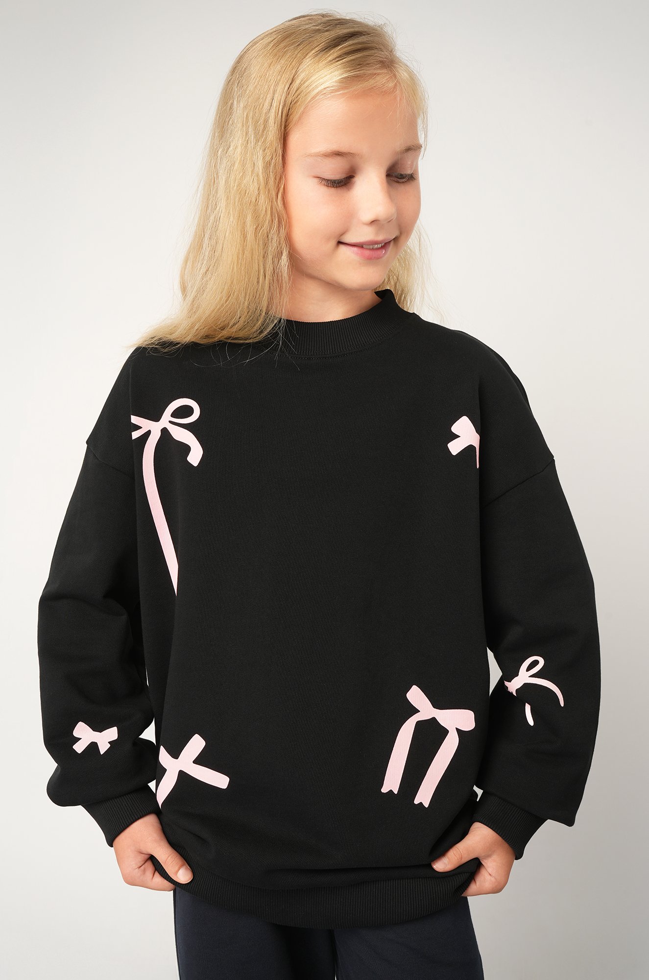 Свитшот оверсайз для девочки из футера трехнитки Happyfox