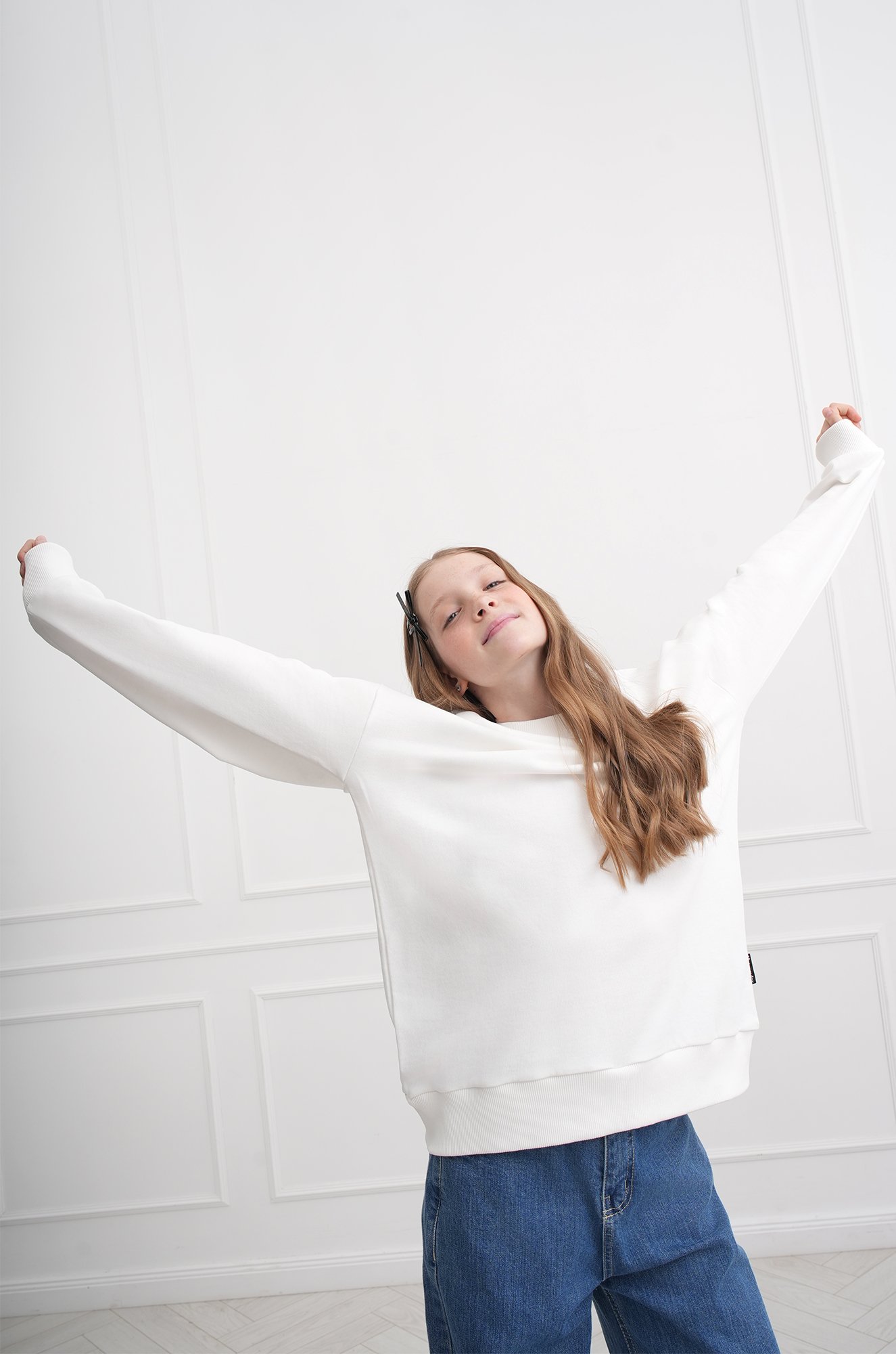 Детский свитшот оверсайз из футера трехнитки Happyfox