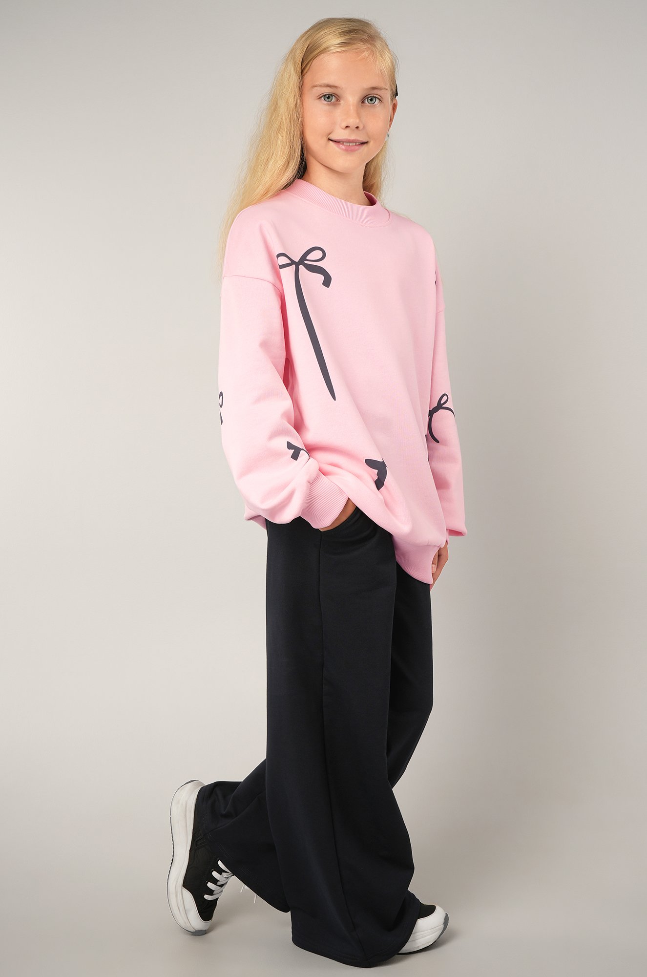 Свитшот оверсайз для девочки из футера трехнитки Happyfox