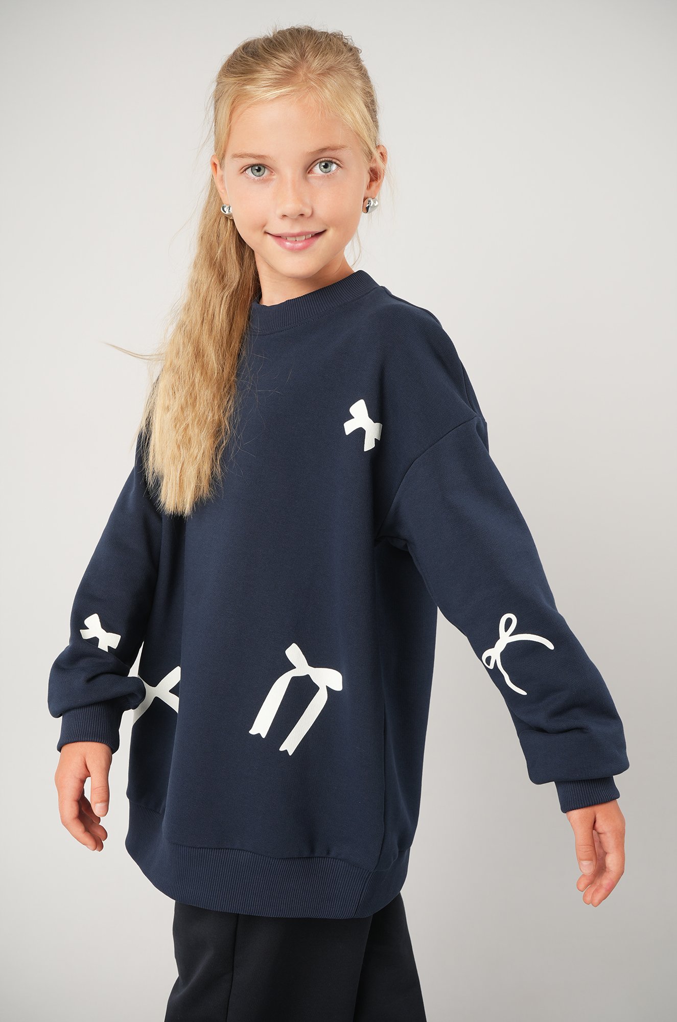 Свитшот оверсайз для девочки из футера трехнитки Happyfox