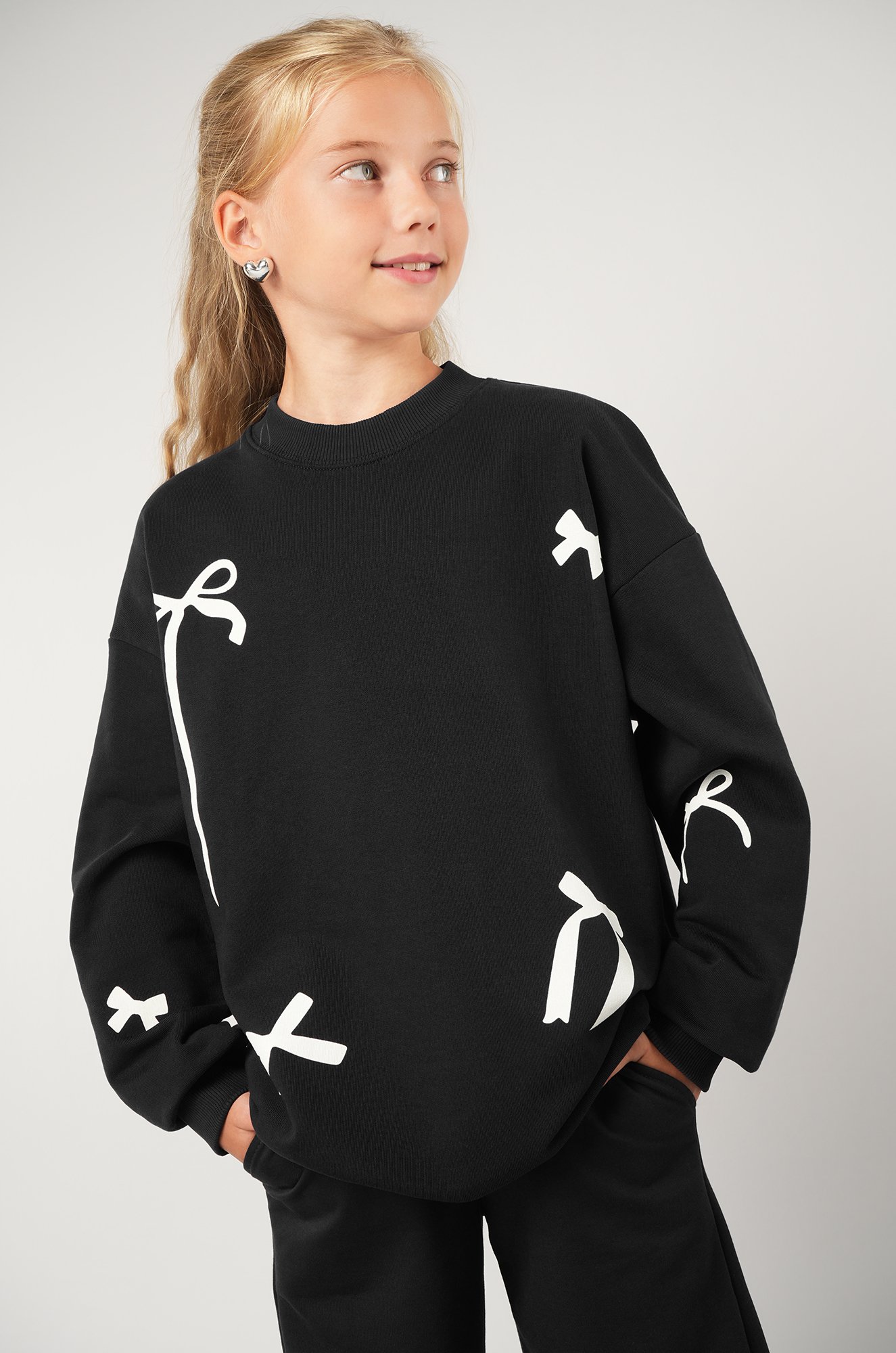 Свитшот оверсайз для девочки из футера трехнитки Happyfox