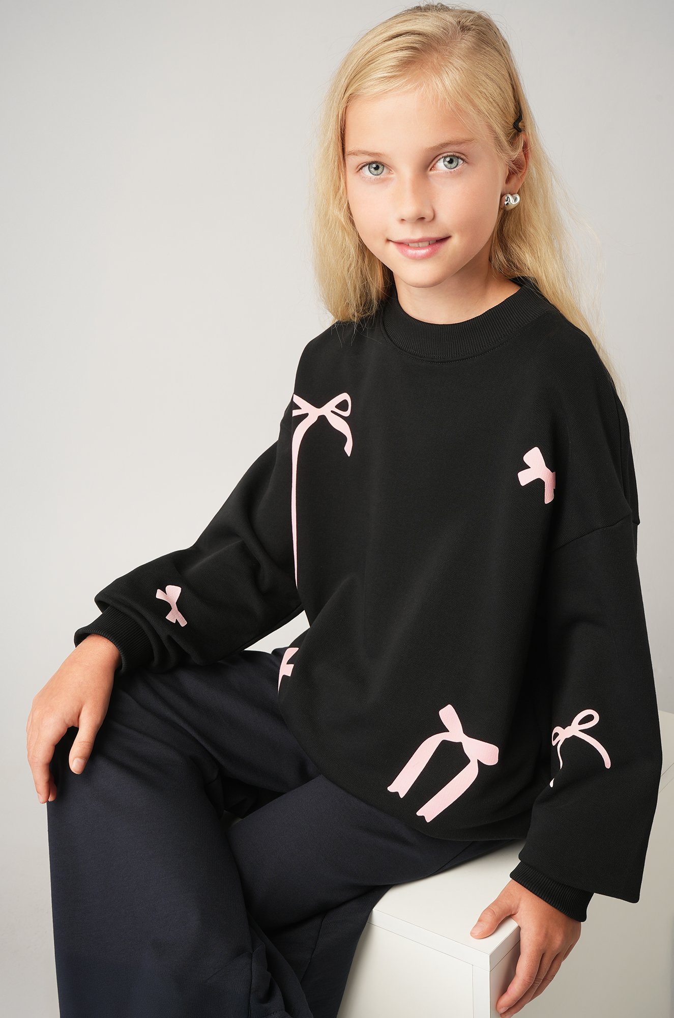 Свитшот оверсайз для девочки из футера трехнитки Happyfox