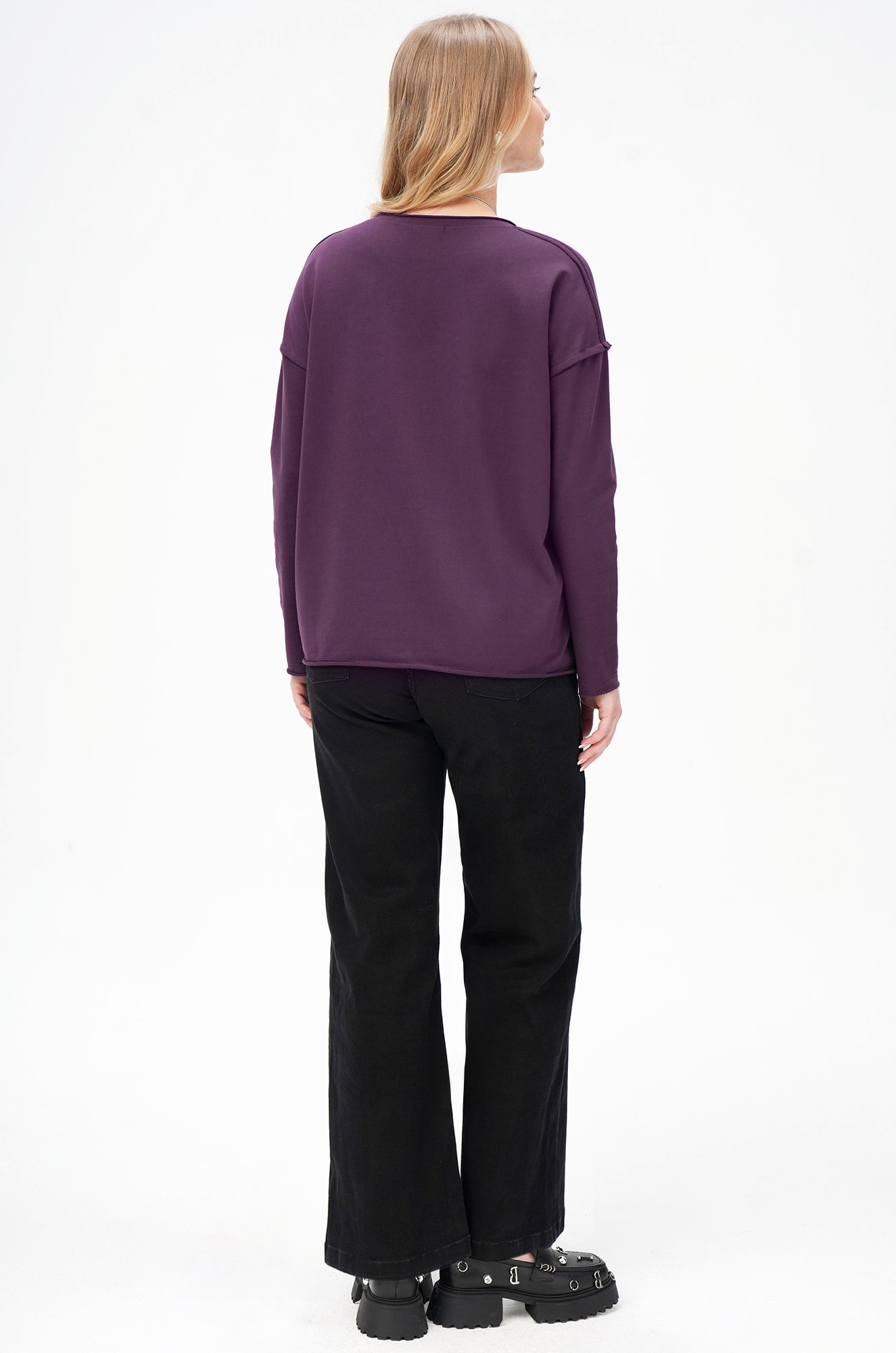 Женский лонгслив оверсайз из футера двухнитки Happyfox