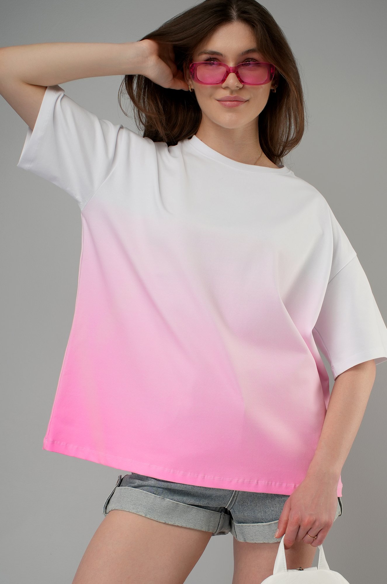 Женская хлопковая футболка оверсайз Happyfox