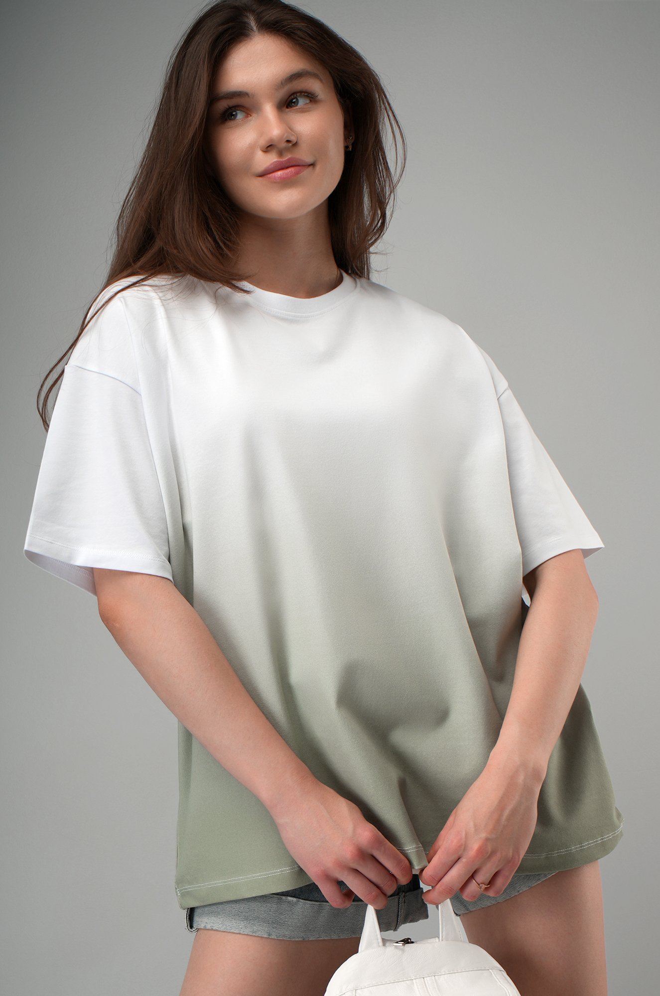 Женская хлопковая футболка оверсайз Happyfox