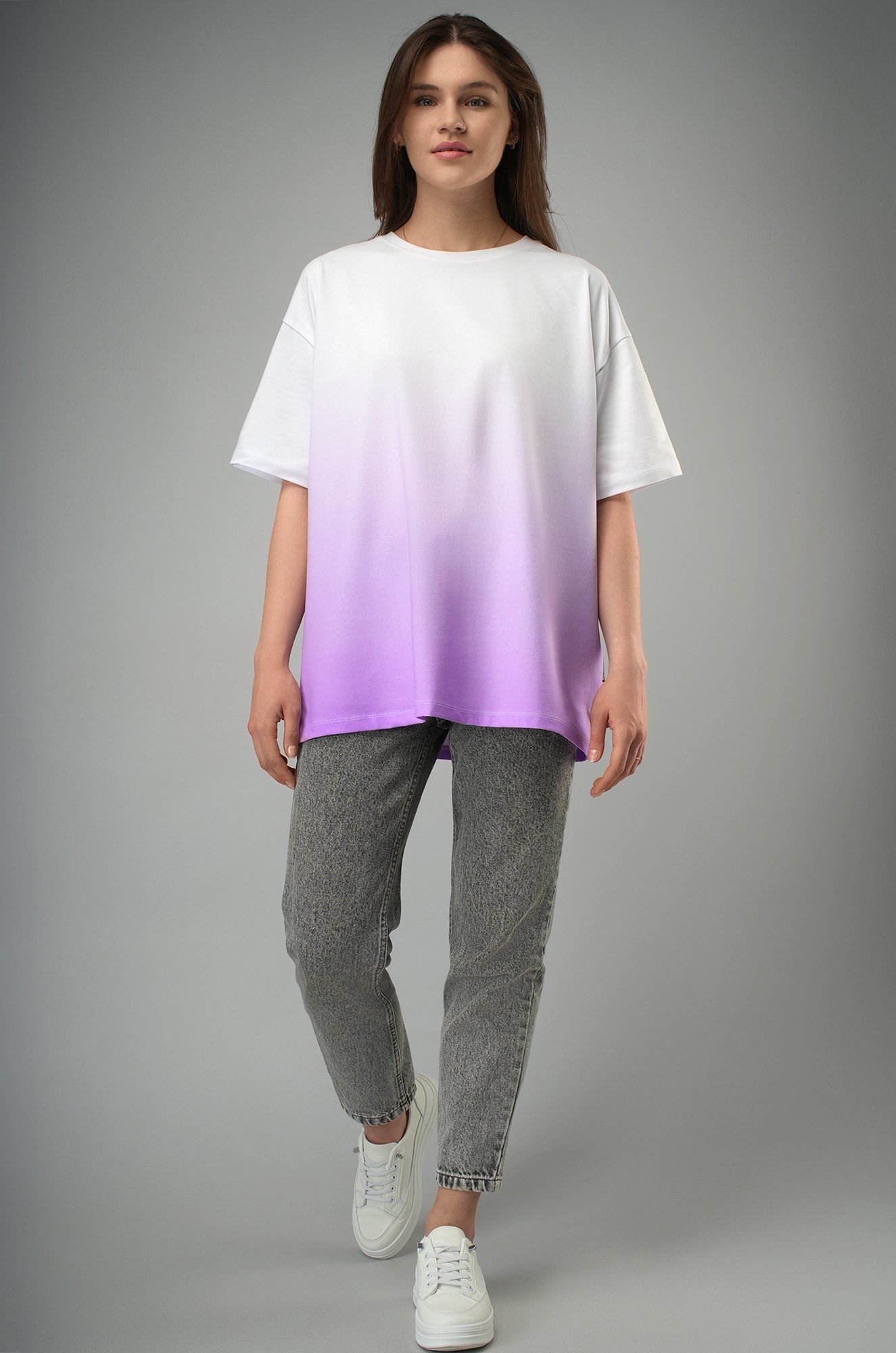 Женская хлопковая футболка оверсайз Happyfox