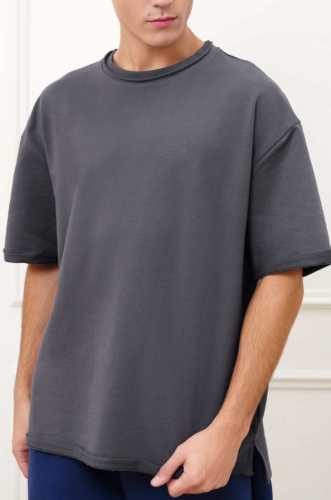 Мужская футболка оверсайз из футера двухнитки Happyfox