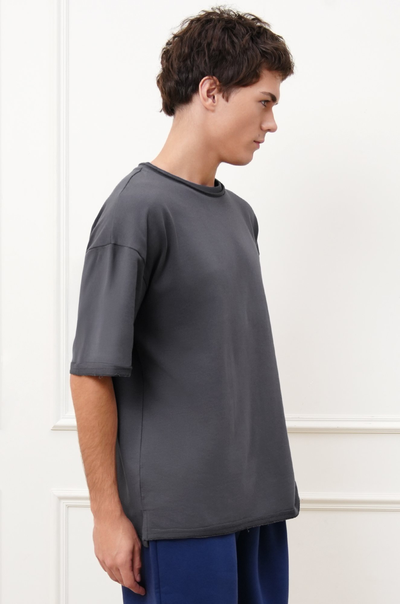 Мужская футболка оверсайз из футера двухнитки Happyfox