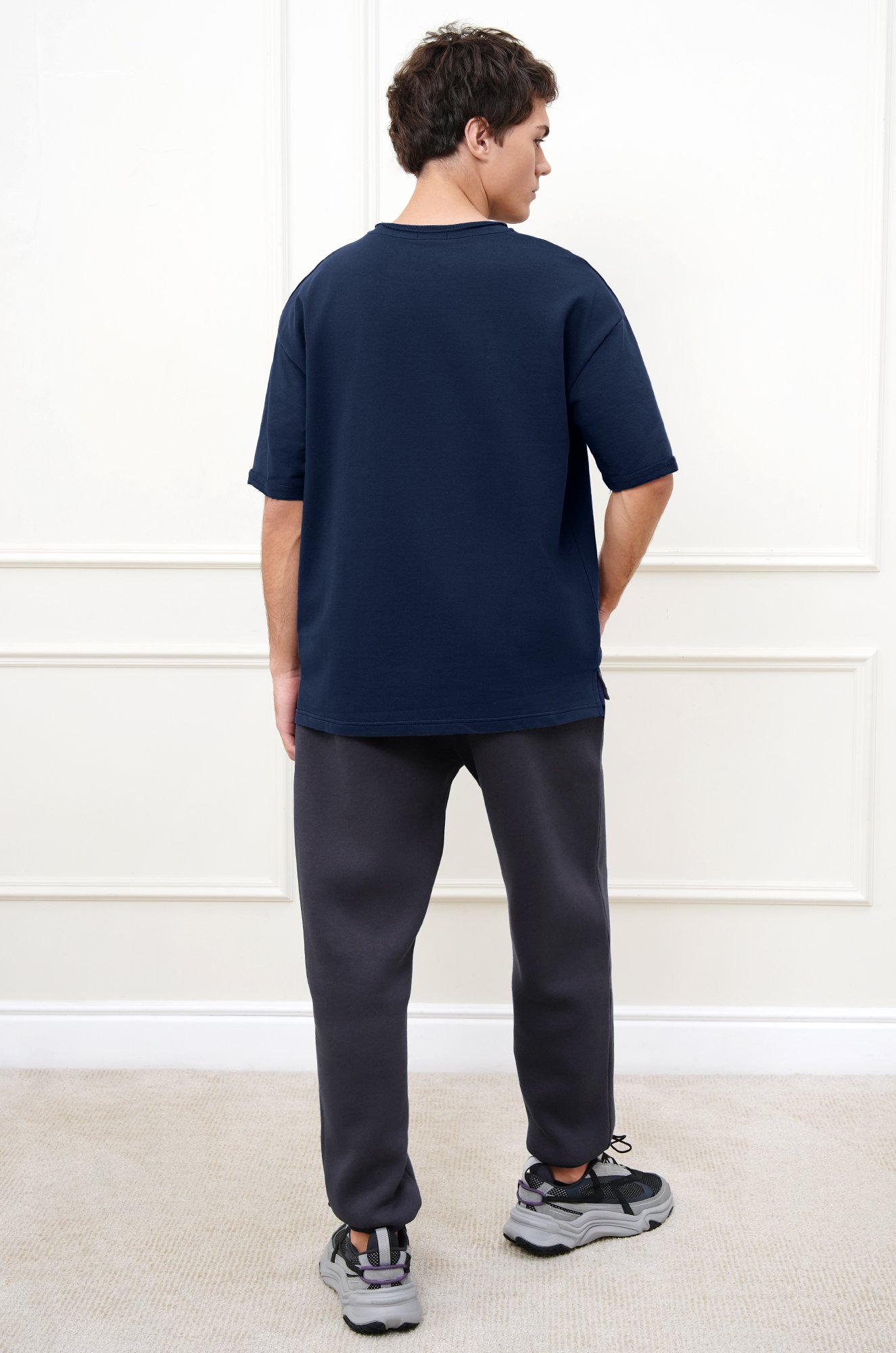 Мужская футболка оверсайз из футера двухнитки Happyfox