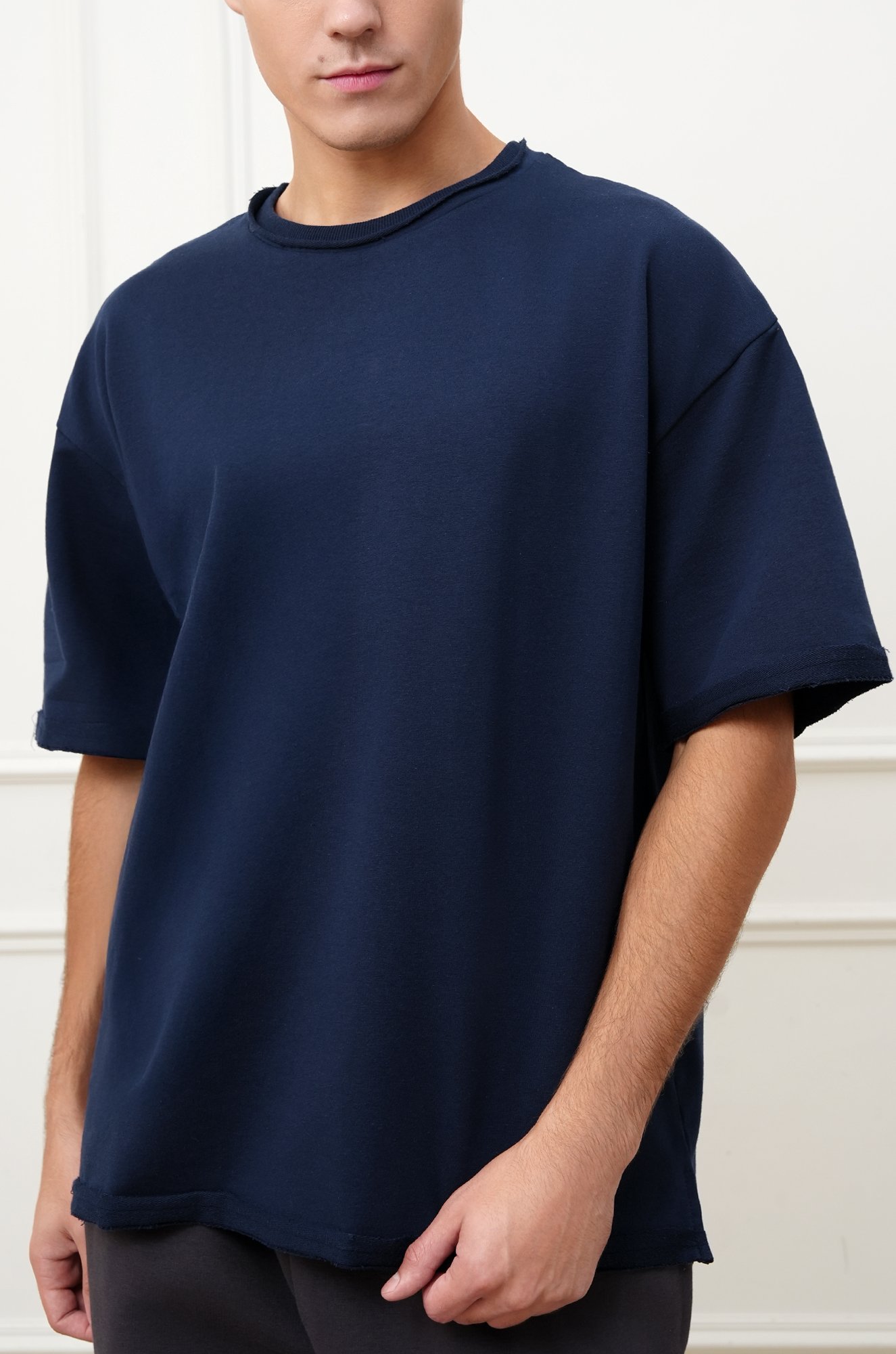 Мужская футболка оверсайз из футера двухнитки Happyfox