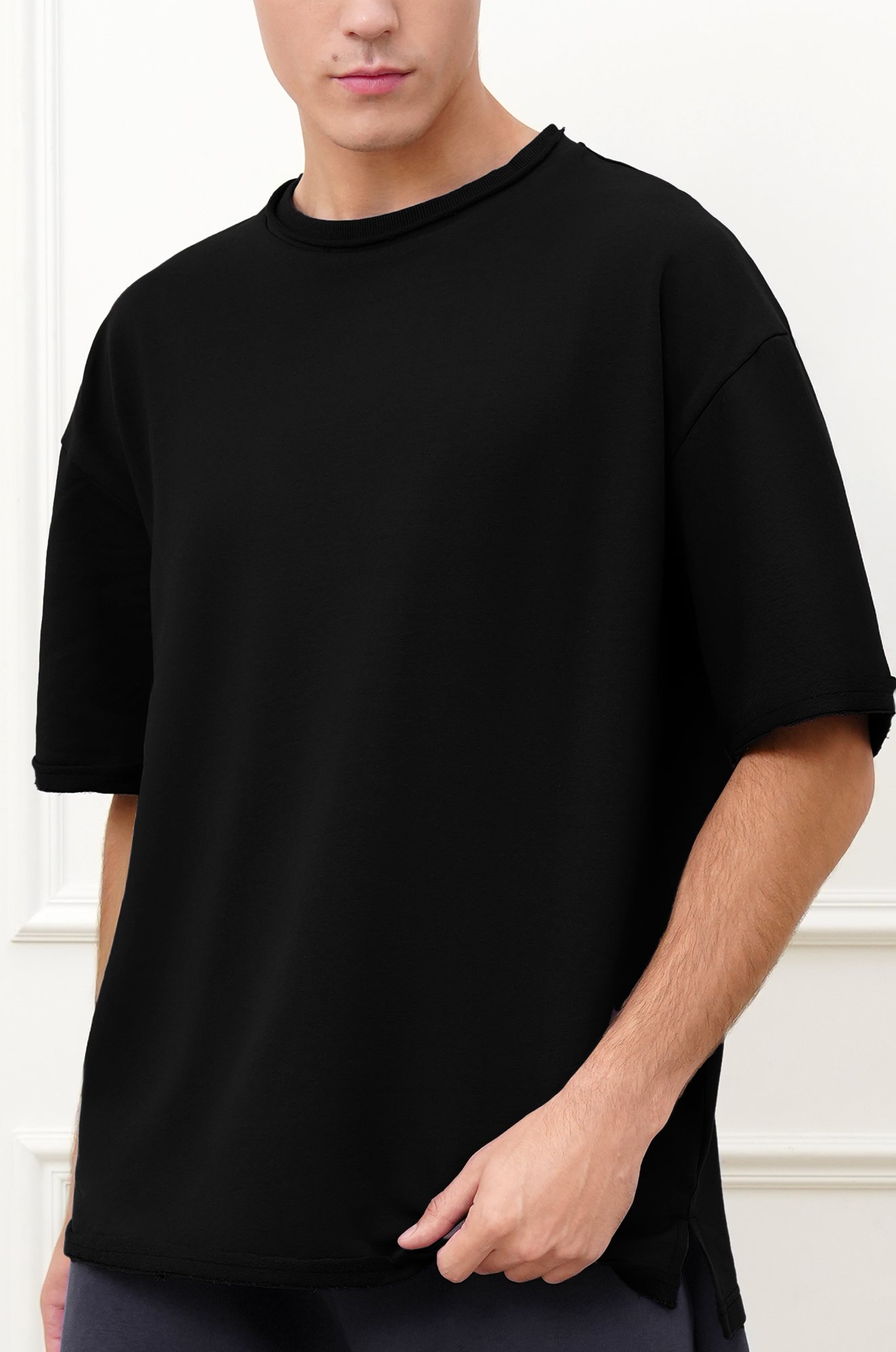 Мужская футболка оверсайз из футера двухнитки Happyfox