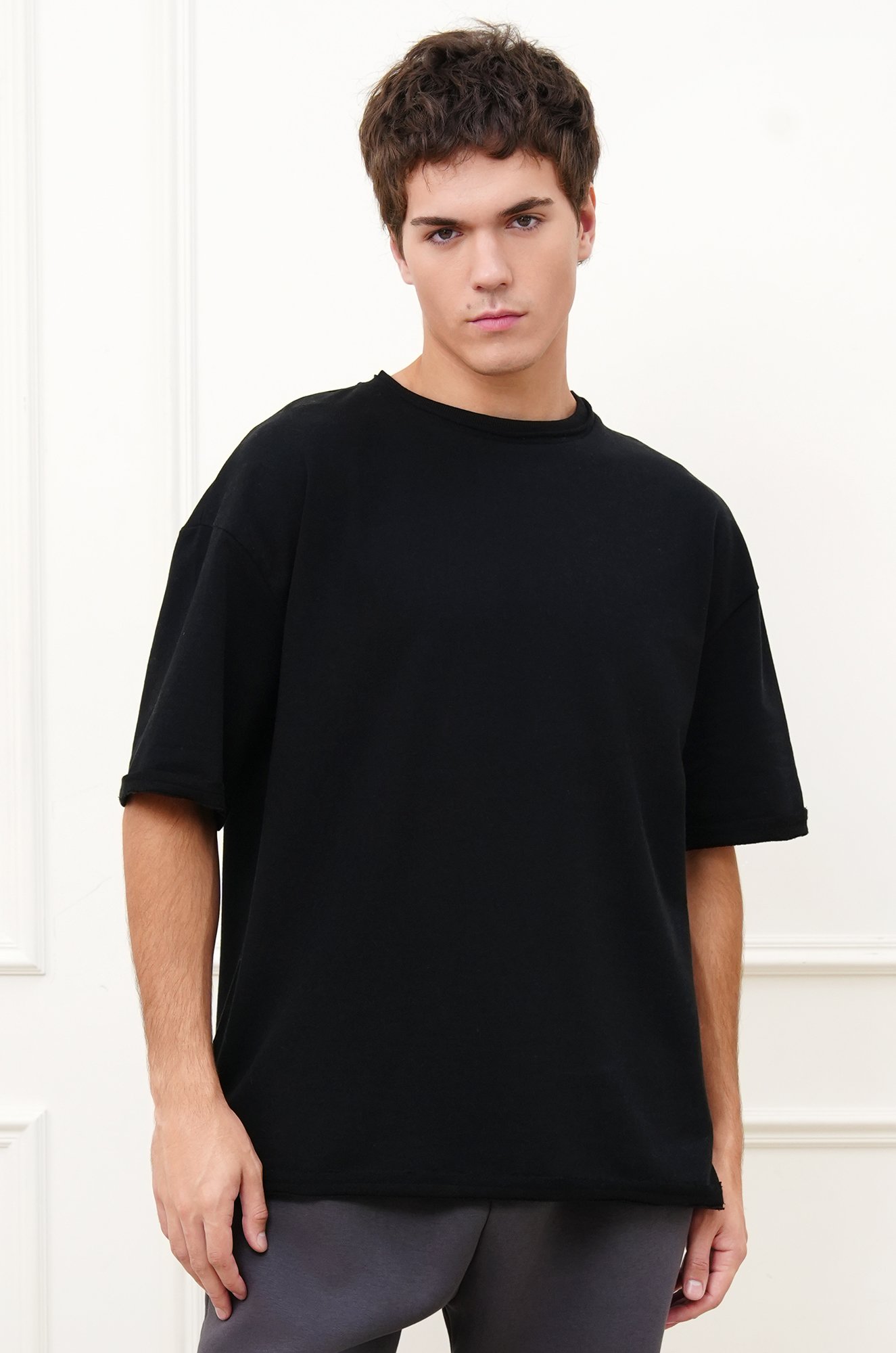 Мужская футболка оверсайз из футера двухнитки Happyfox