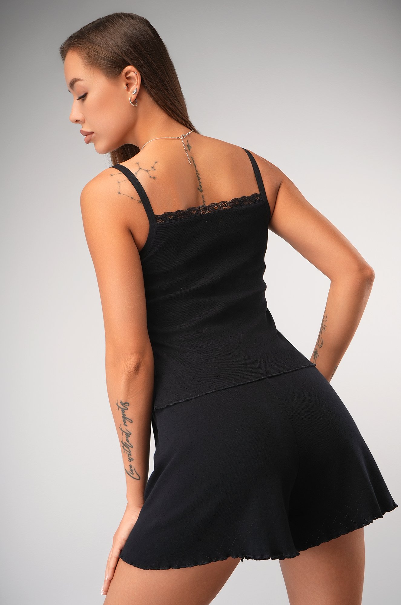 Женская пижама с шортами из ажурного хлопка Happyfox