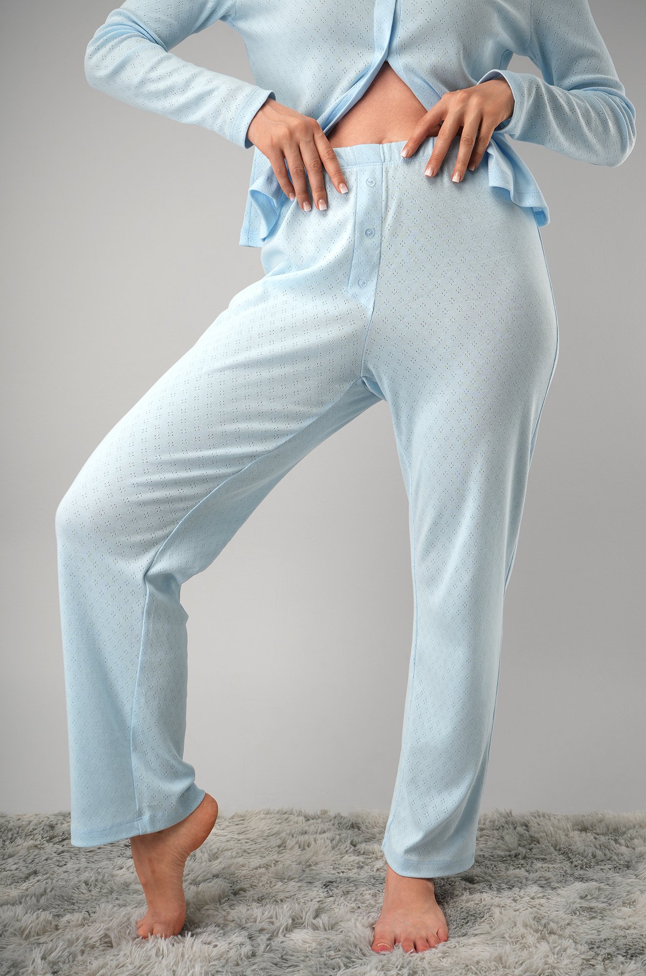 Женская пижама с брюками из ажурного хлопка Happyfox