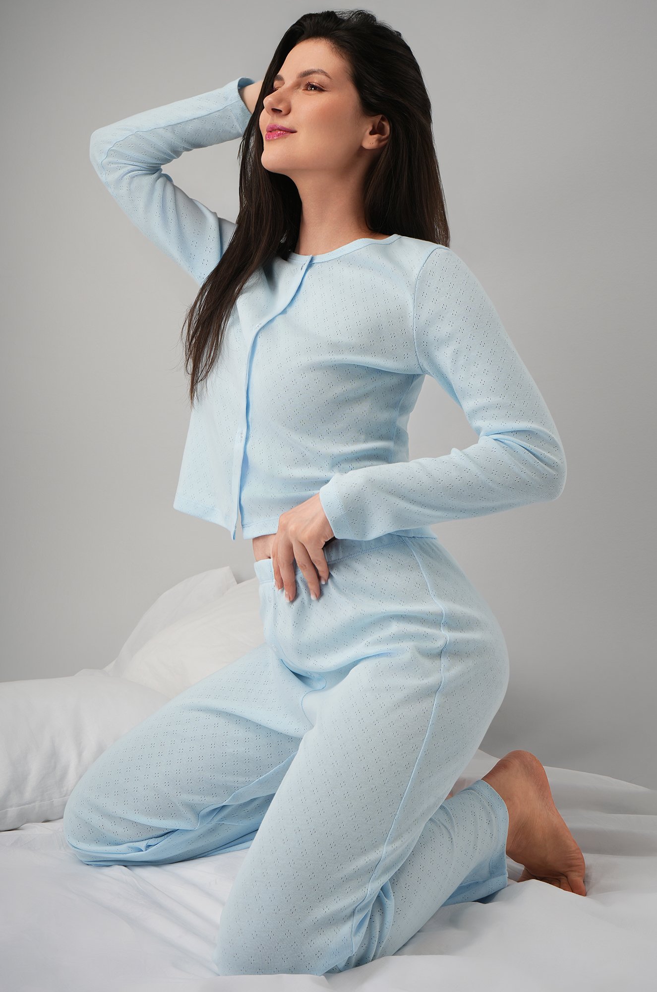 Женская пижама с брюками из ажурного хлопка Happyfox