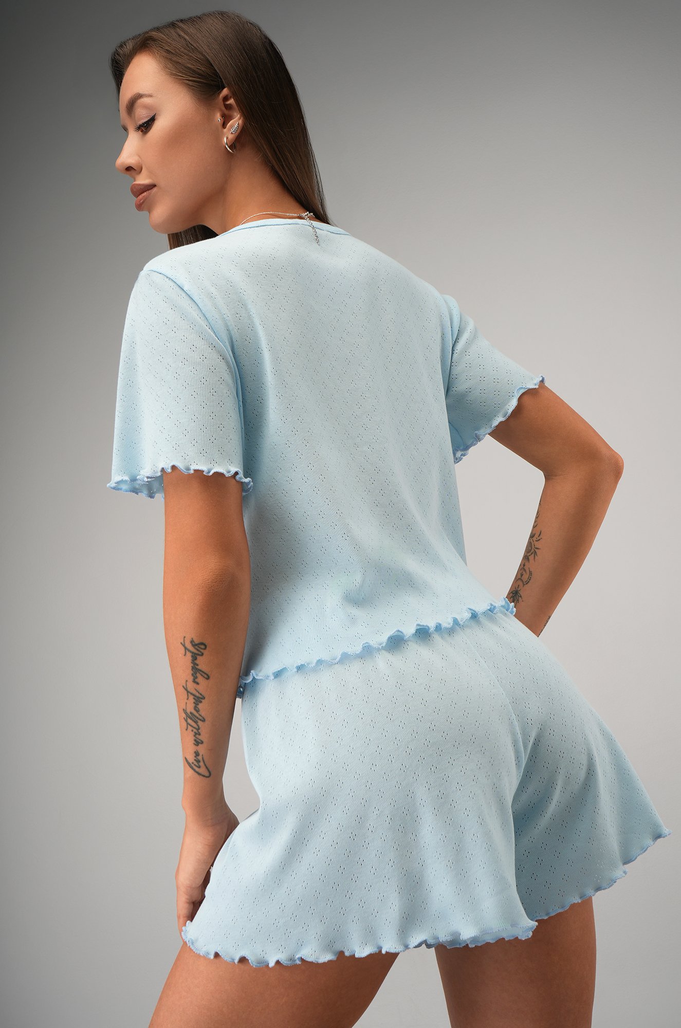 Женская пижама с шортами из ажурного хлопка Happyfox