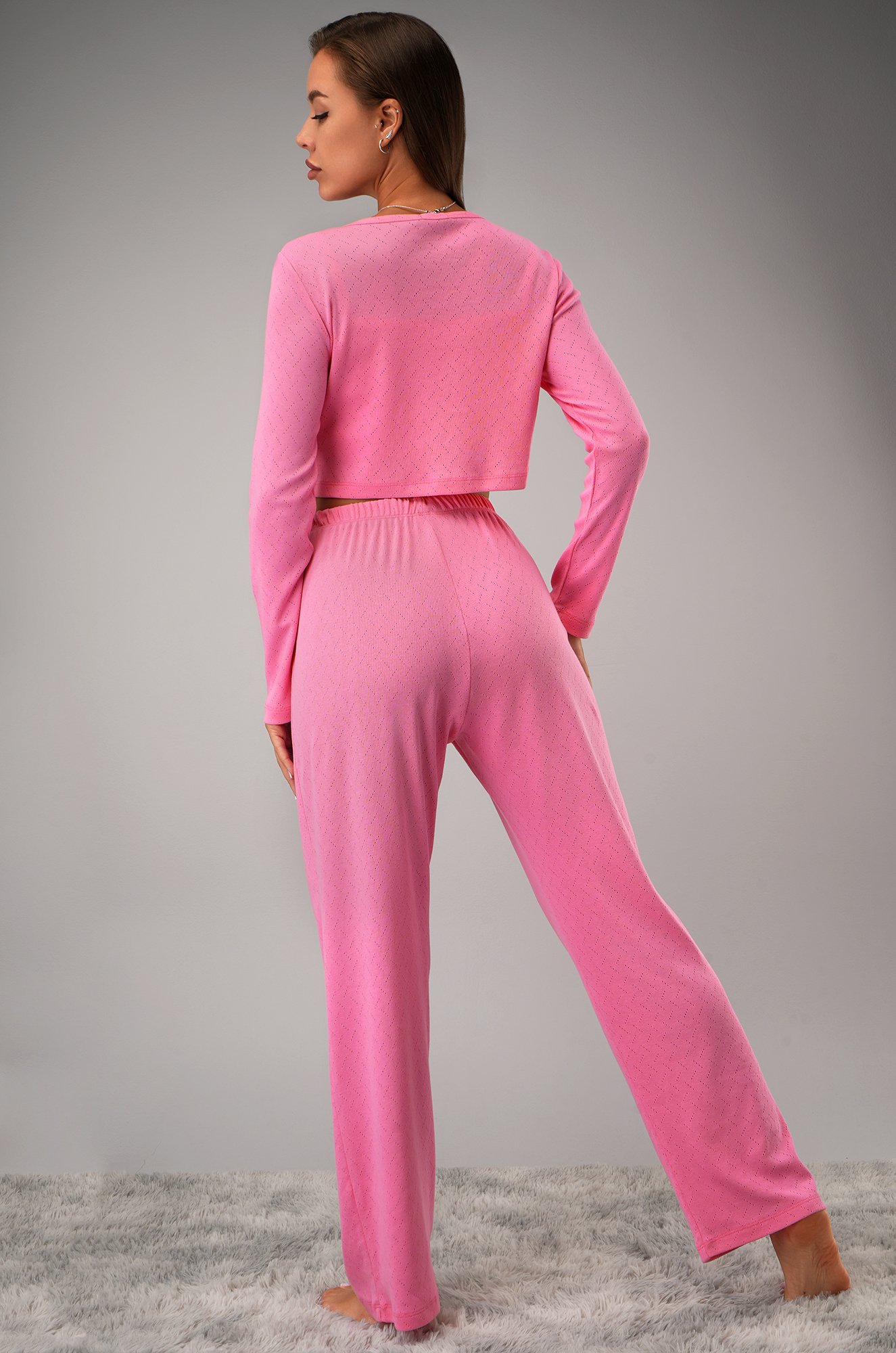 Женская пижама - тройка из ажурного хлопка Happyfox