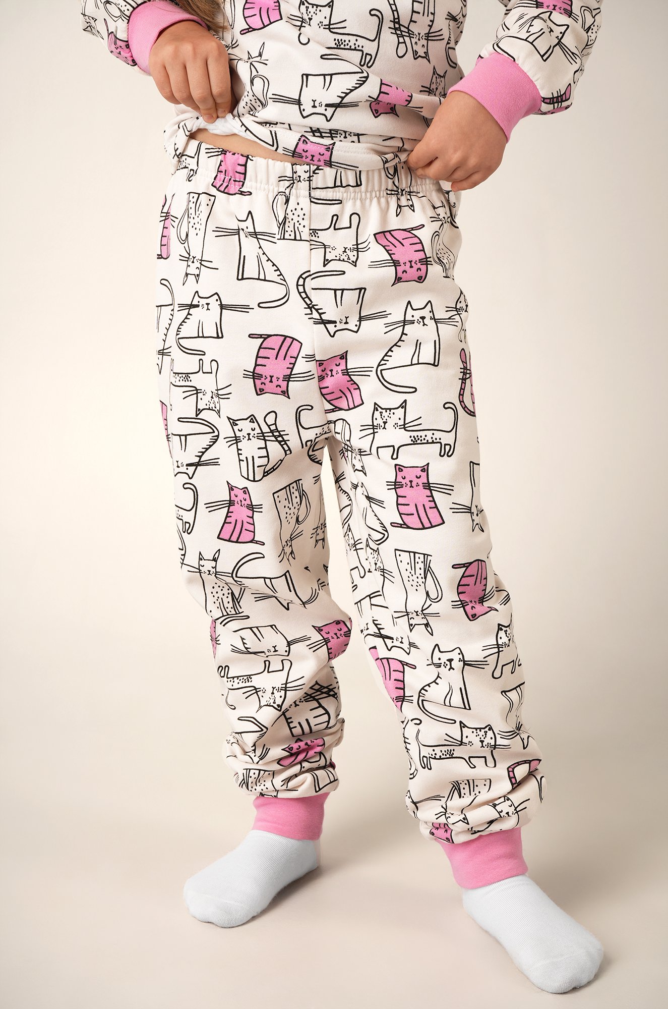 Пижама из футера с начесом для девочки Happyfox