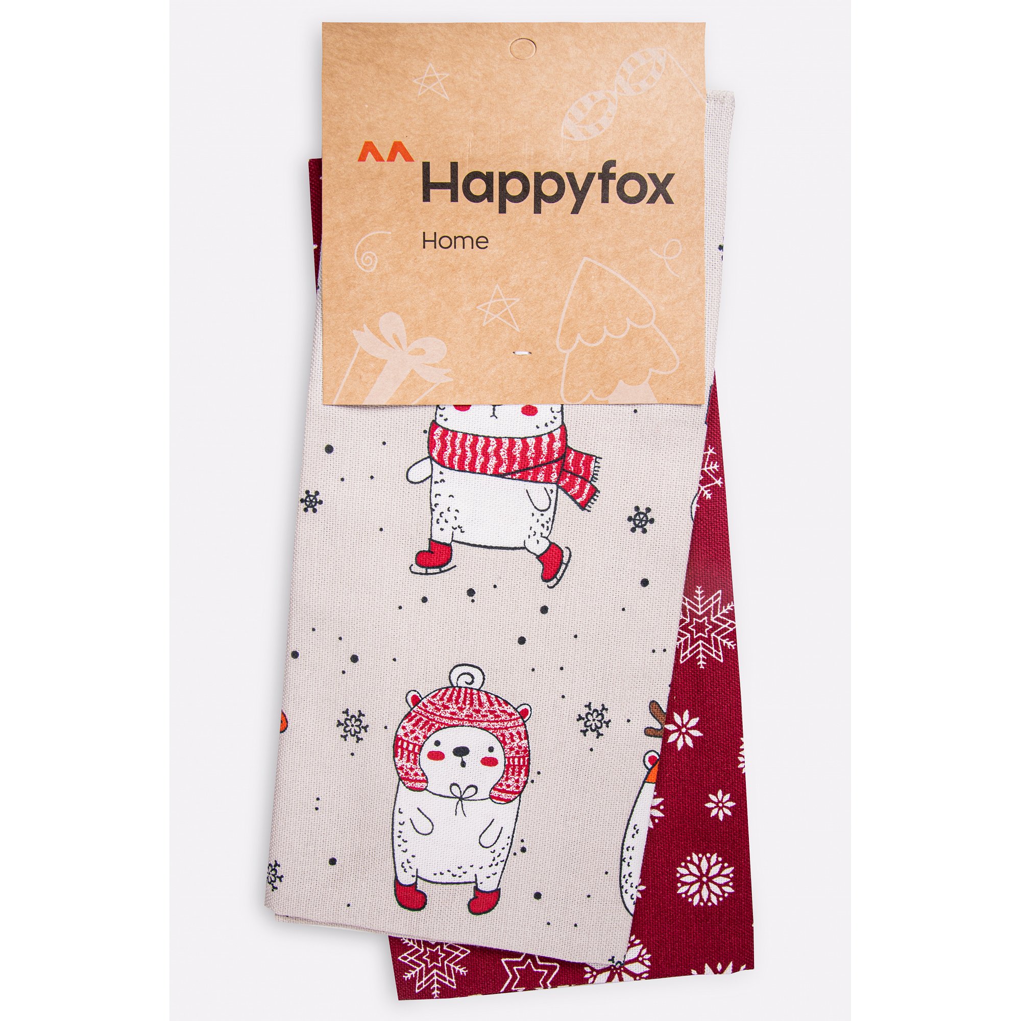 Набор полотенец из рогожки с петельками 2 шт Happy Fox Home