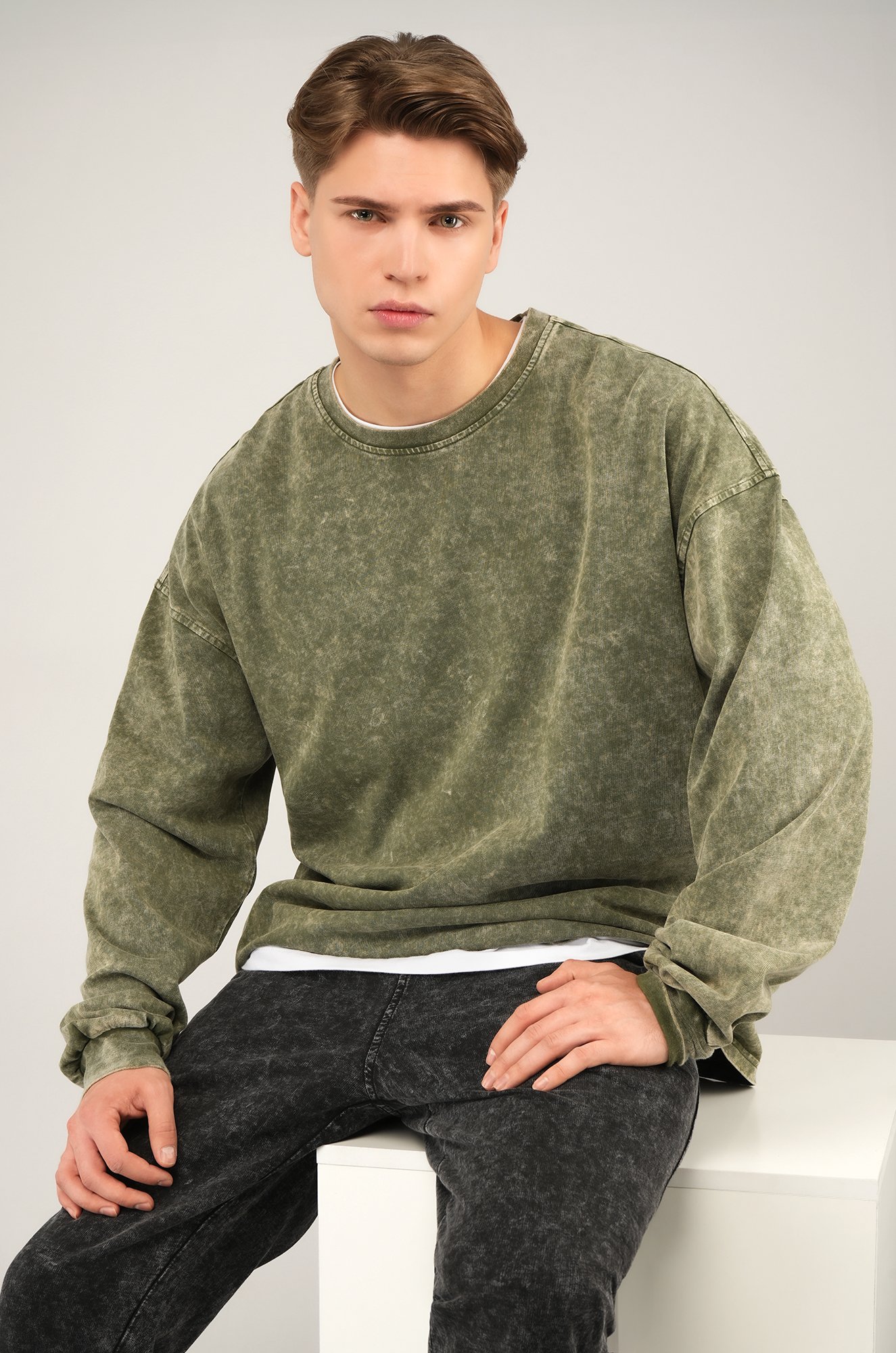 Мужской лонгслив оверсайз Happyfox