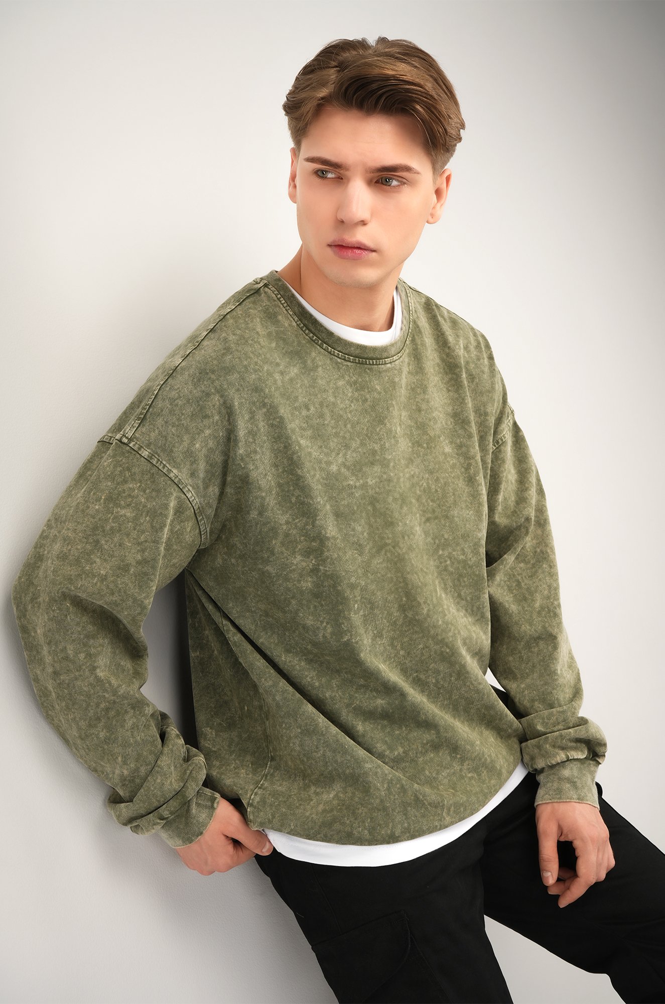 Мужской лонгслив оверсайз Happyfox