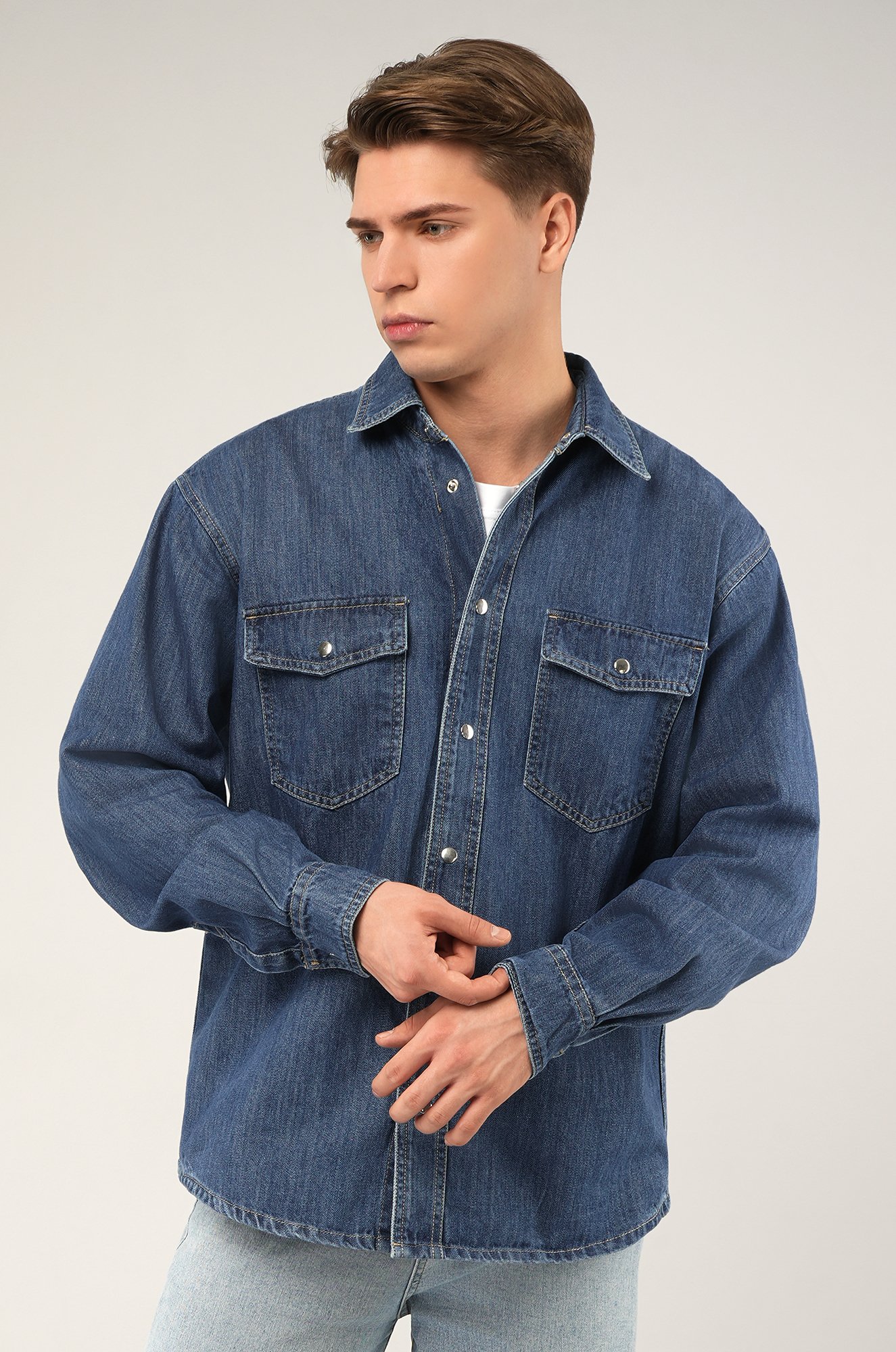 Мужская джинсовая рубашка Happyfox