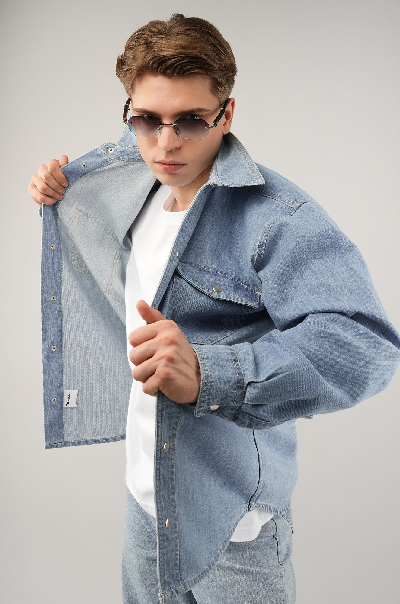 Мужская джинсовая рубашка Happyfox