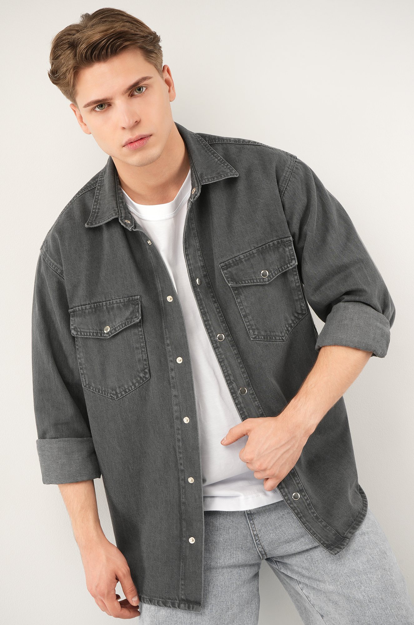 Мужская джинсовая рубашка Happyfox