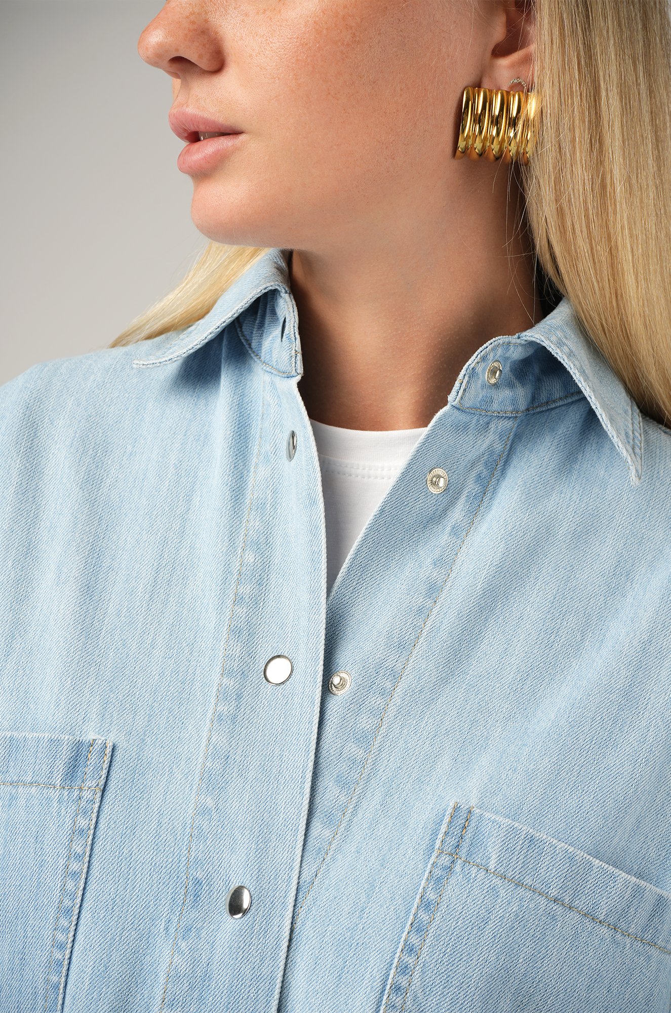 Женская джинсовая рубашка Happyfox