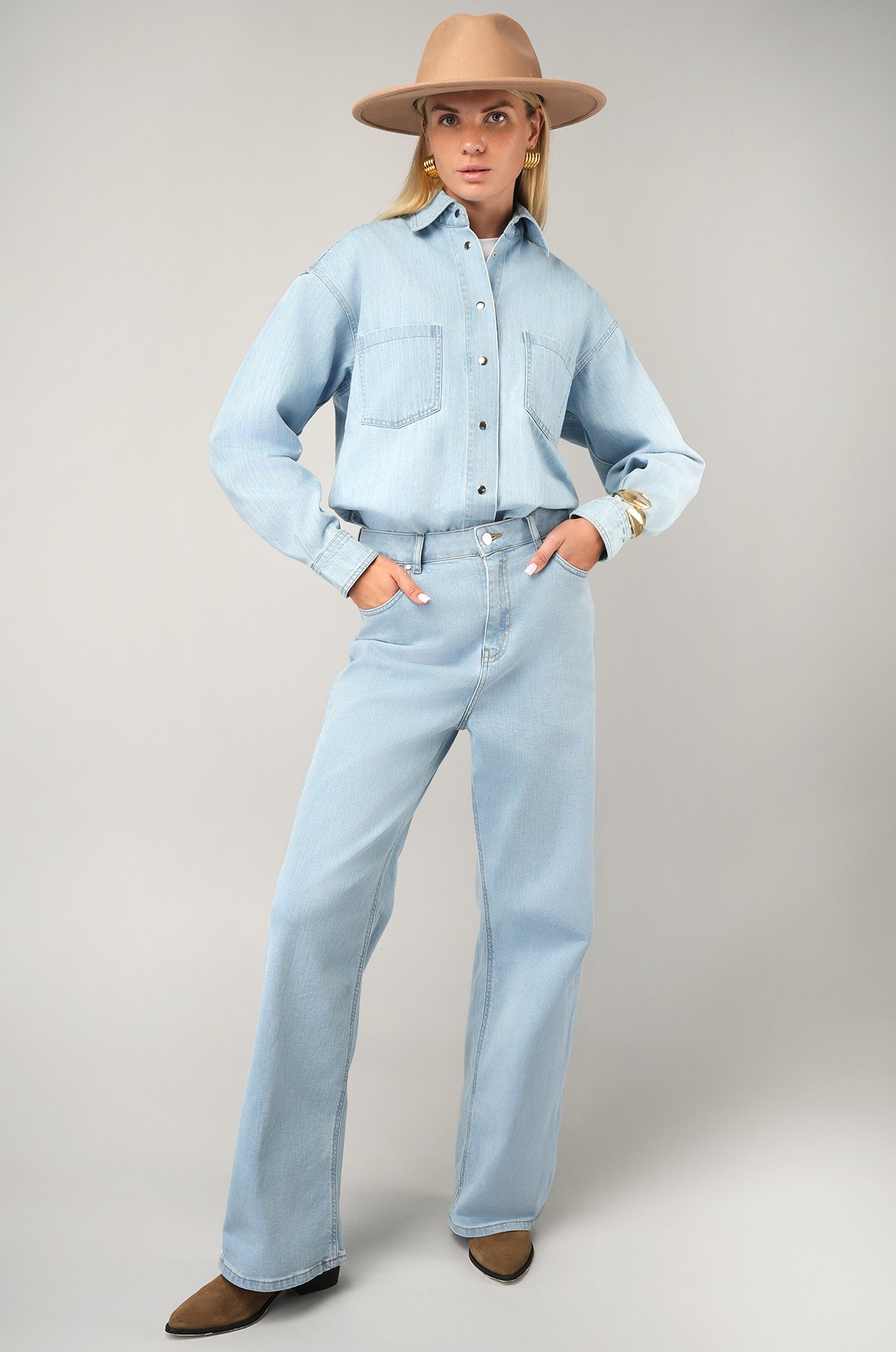 Женская джинсовая рубашка Happyfox