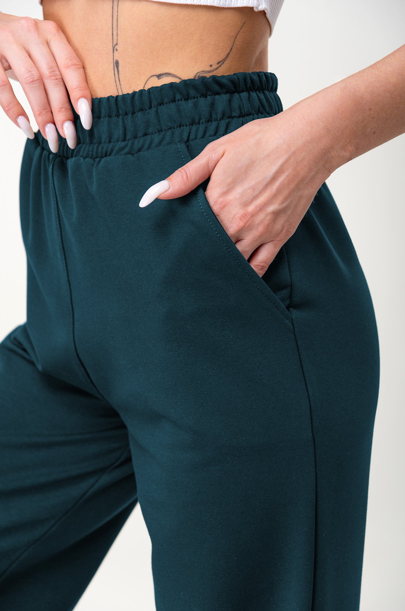 Женские брюки-палаццо из футера двухнитки Happy Fox