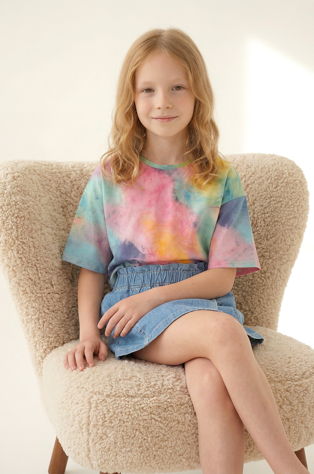 Укороченная футболка для девочки Happyfox