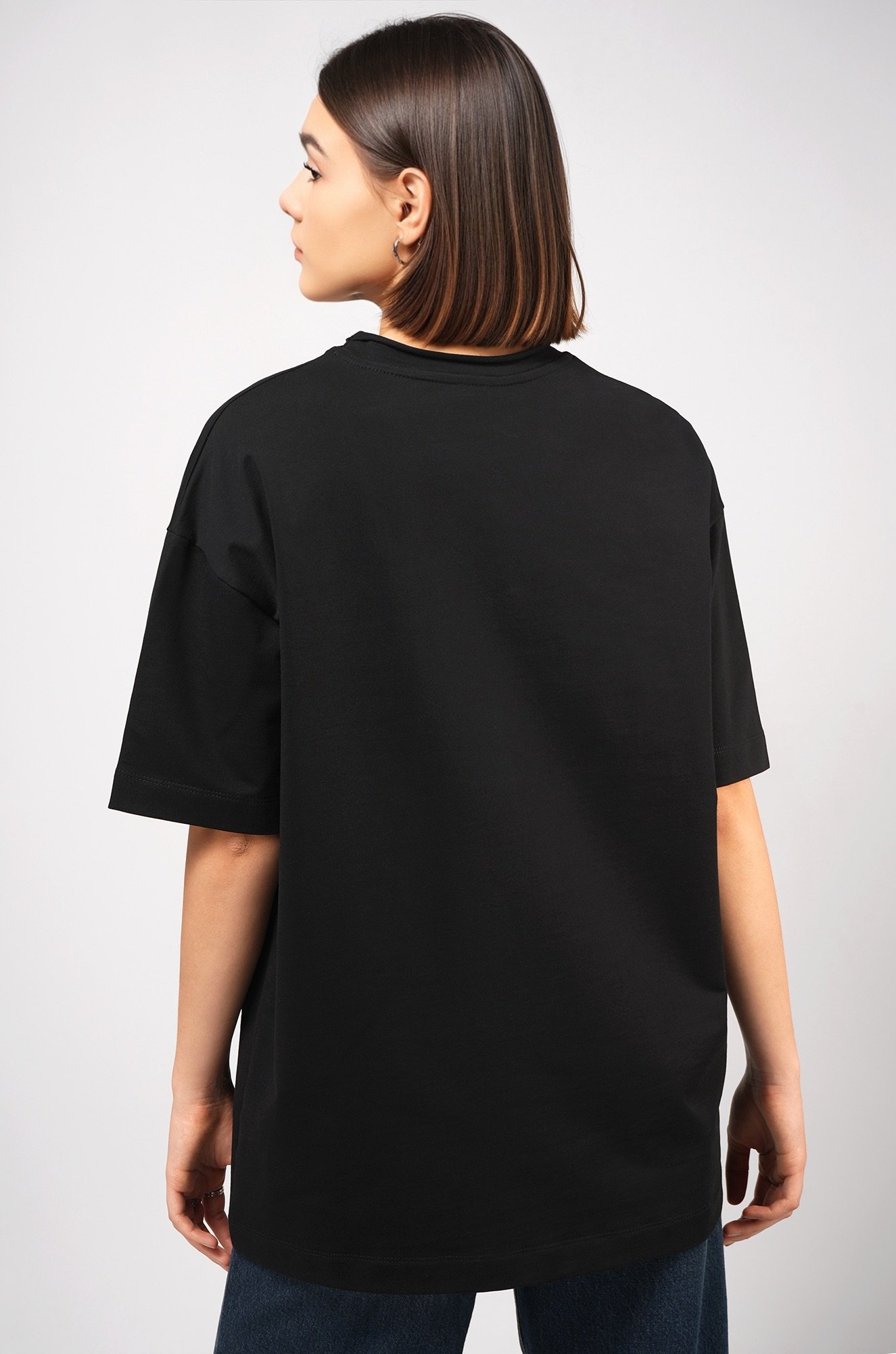 Женская футболка оверсайз из футера двухнитки Happyfox