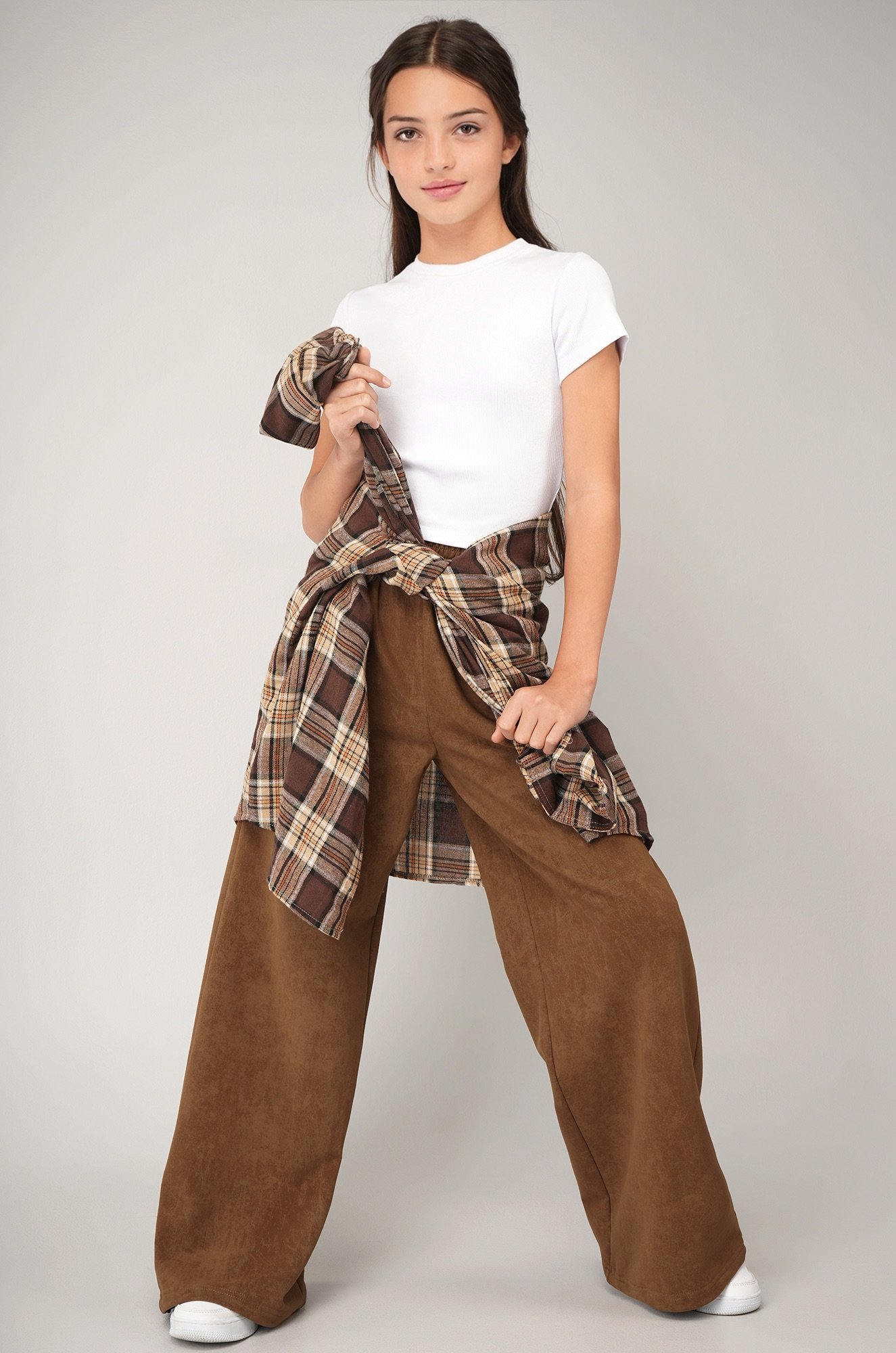 Брюки палаццо из футера для девочки Happyfox