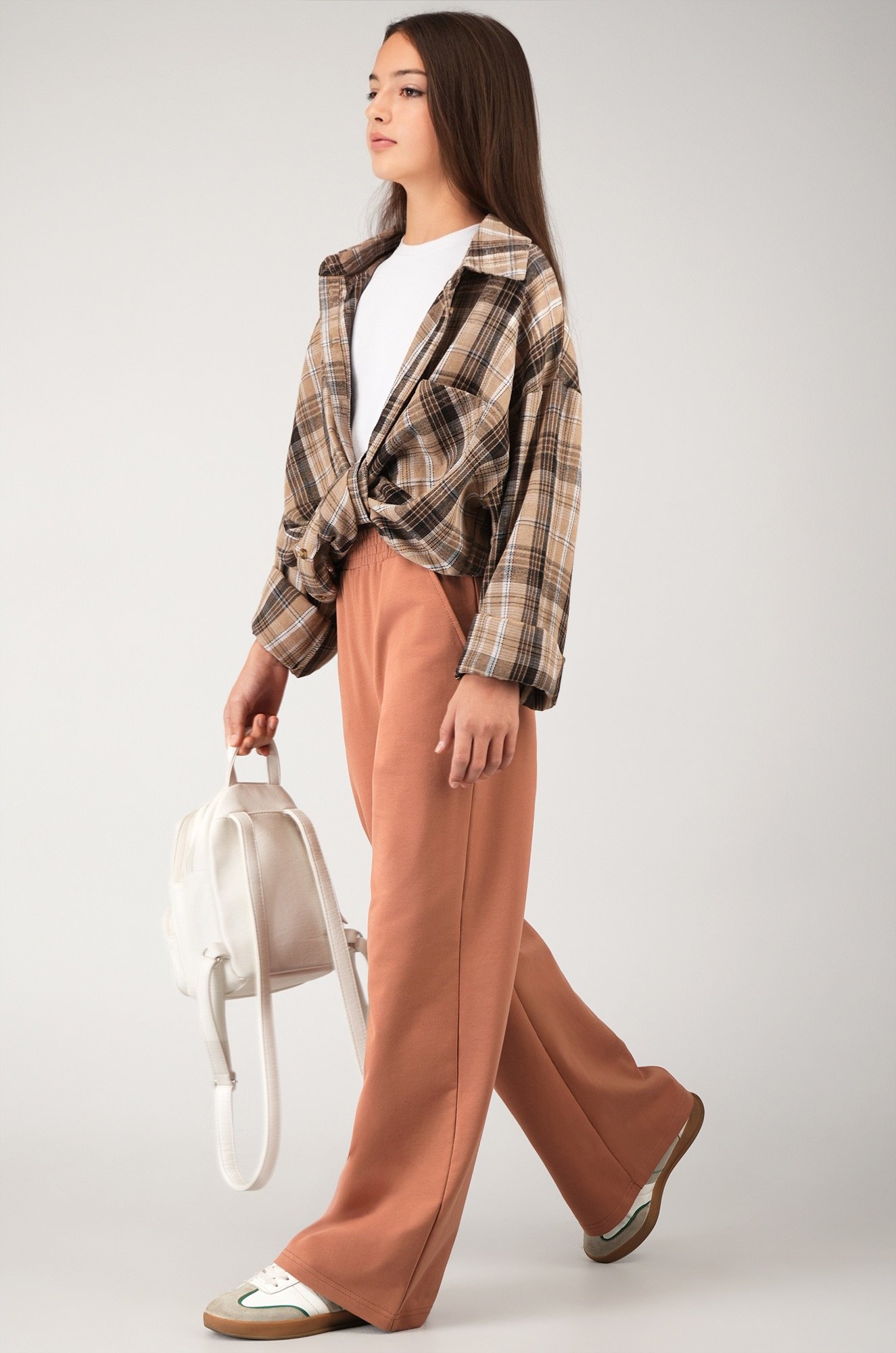 Брюки палаццо из футера для девочки Happyfox