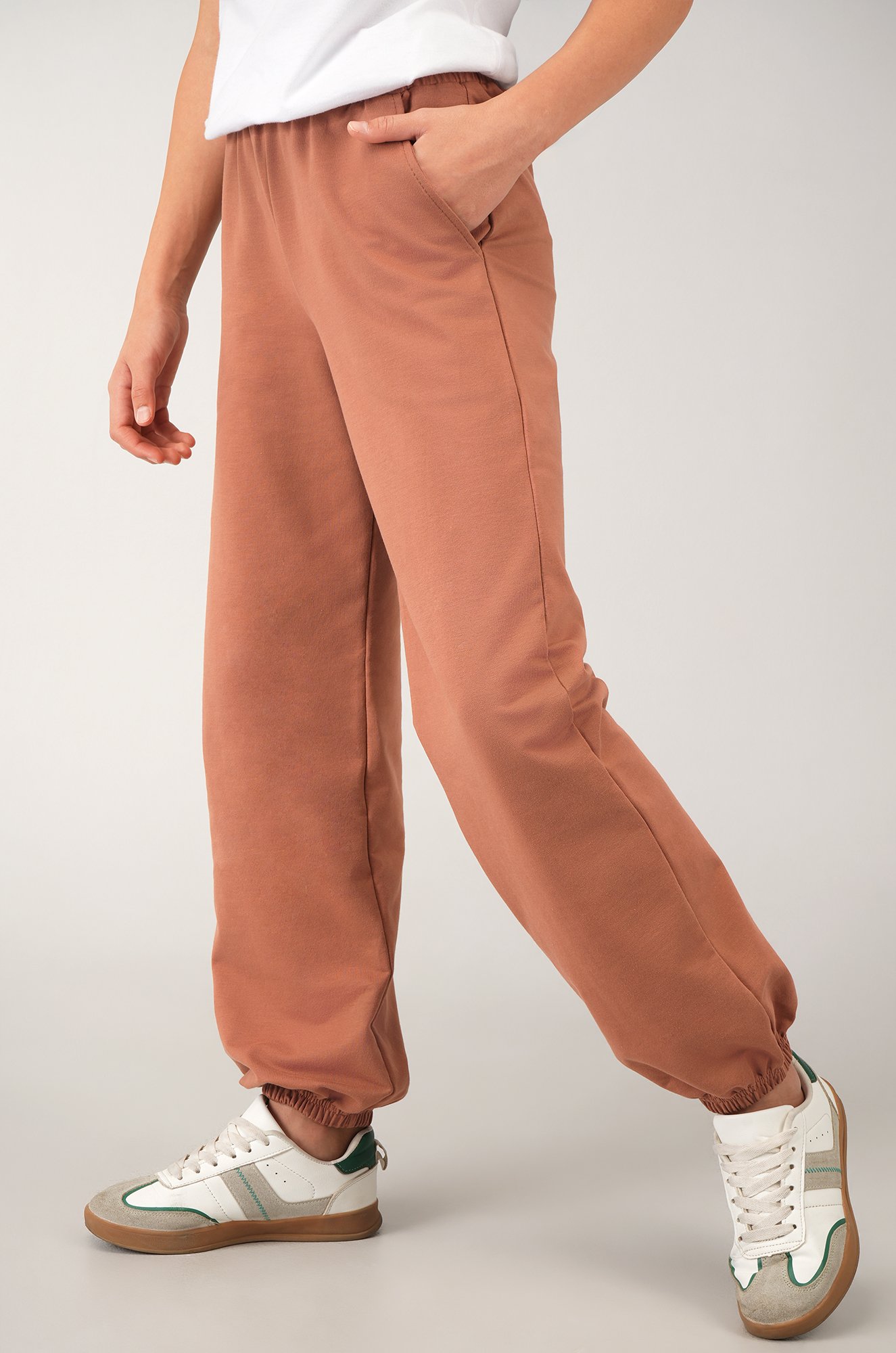 Брюки джоггеры из футера для девочки Happyfox