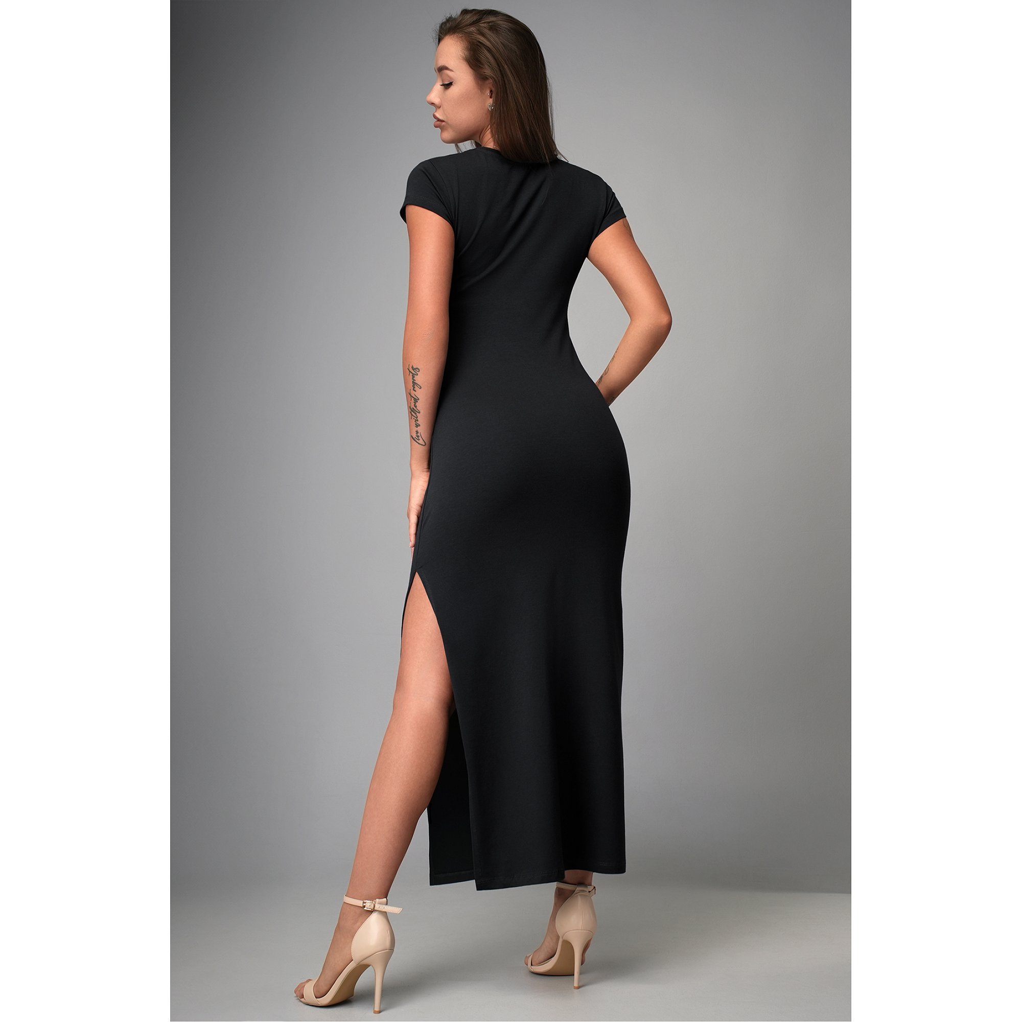 Женское облегающее платье с разрезом Happyfox