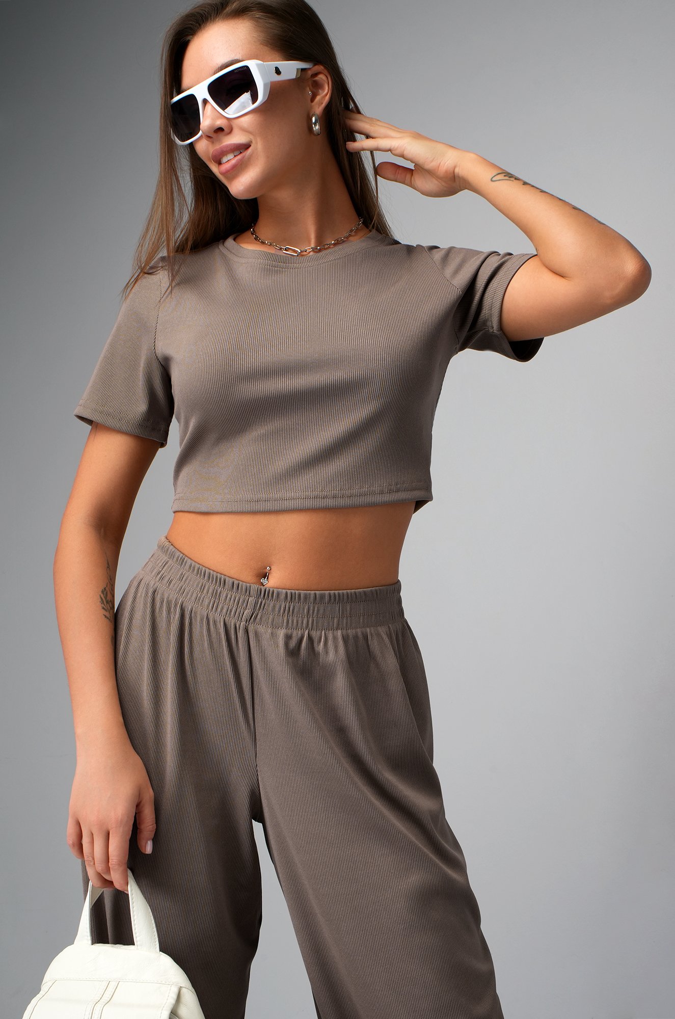 Женский летний костюм в рубчик Happyfox