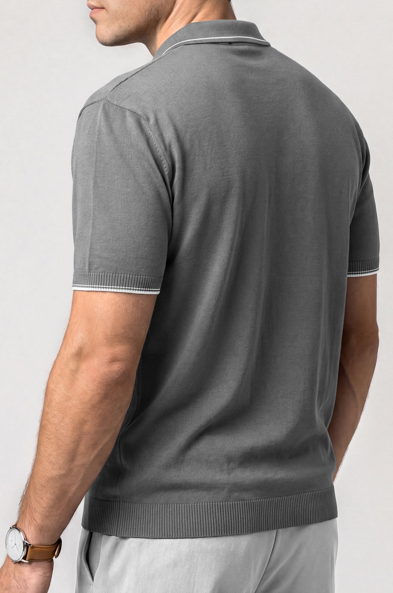 Мужская футболка-поло из вязаного трикотажа Happyfox