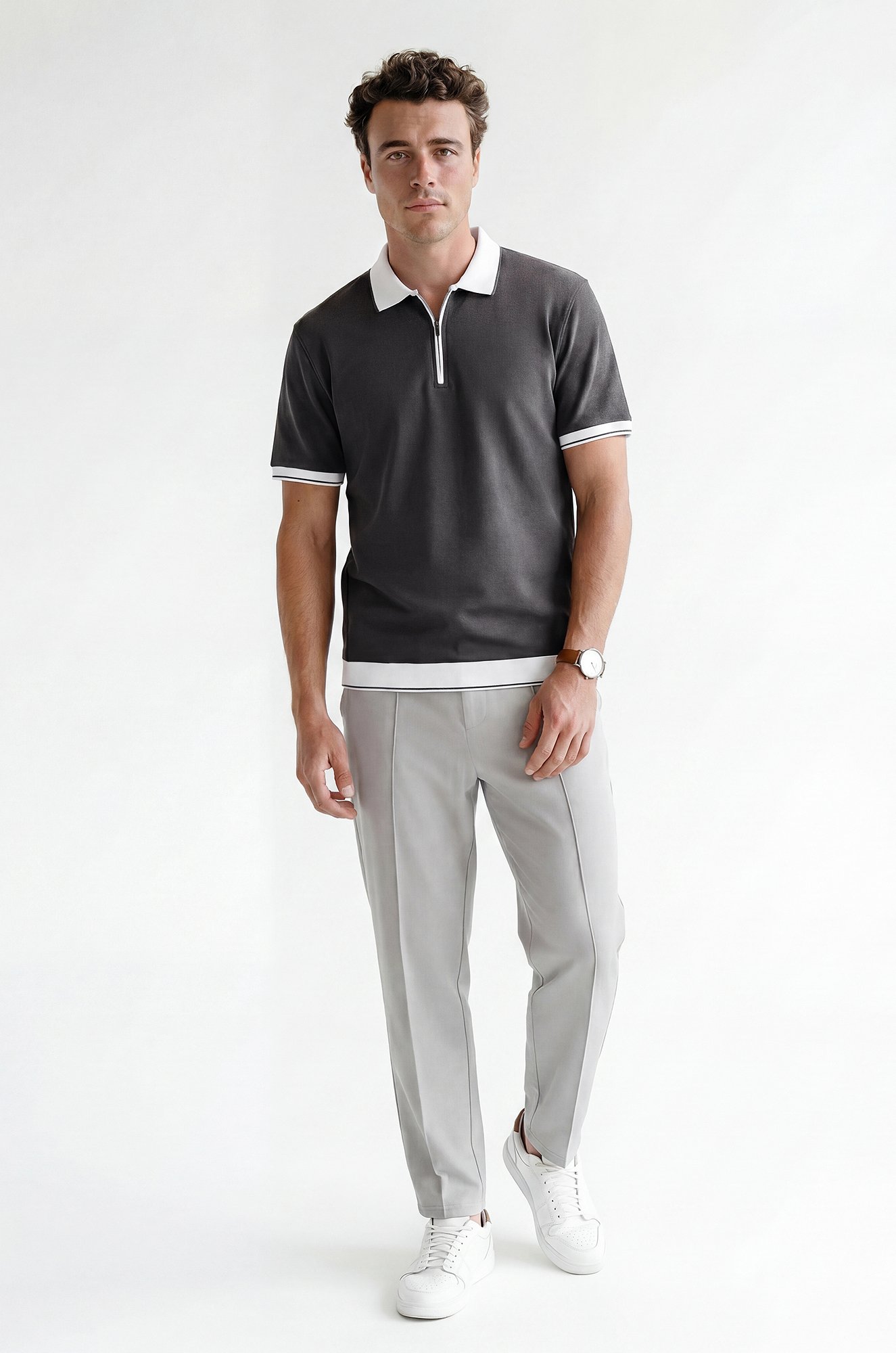 Мужская футболка-поло из вязаного трикотажа Happyfox