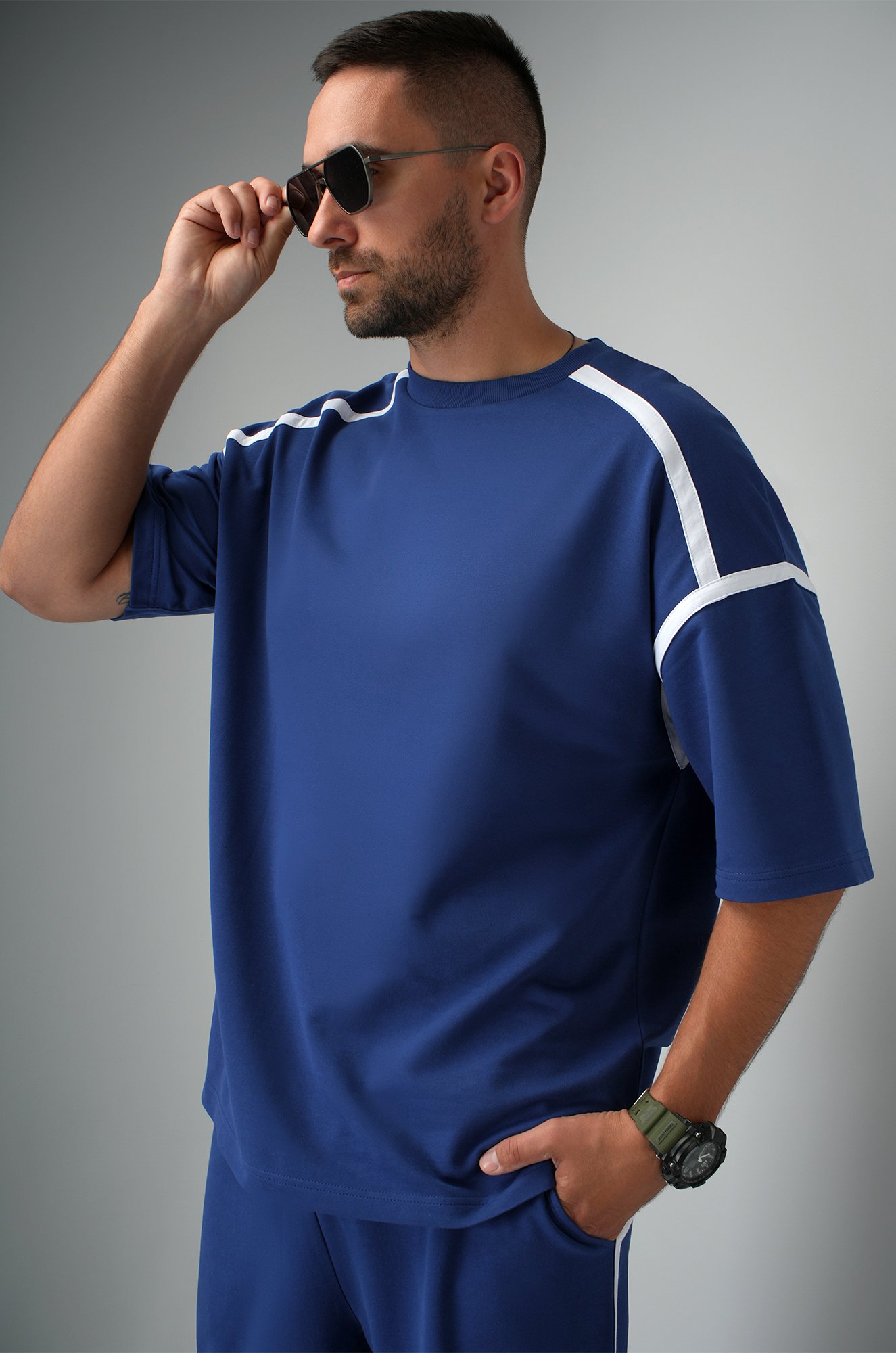 Мужской костюм оверсайз из футера двухнитки Happyfox