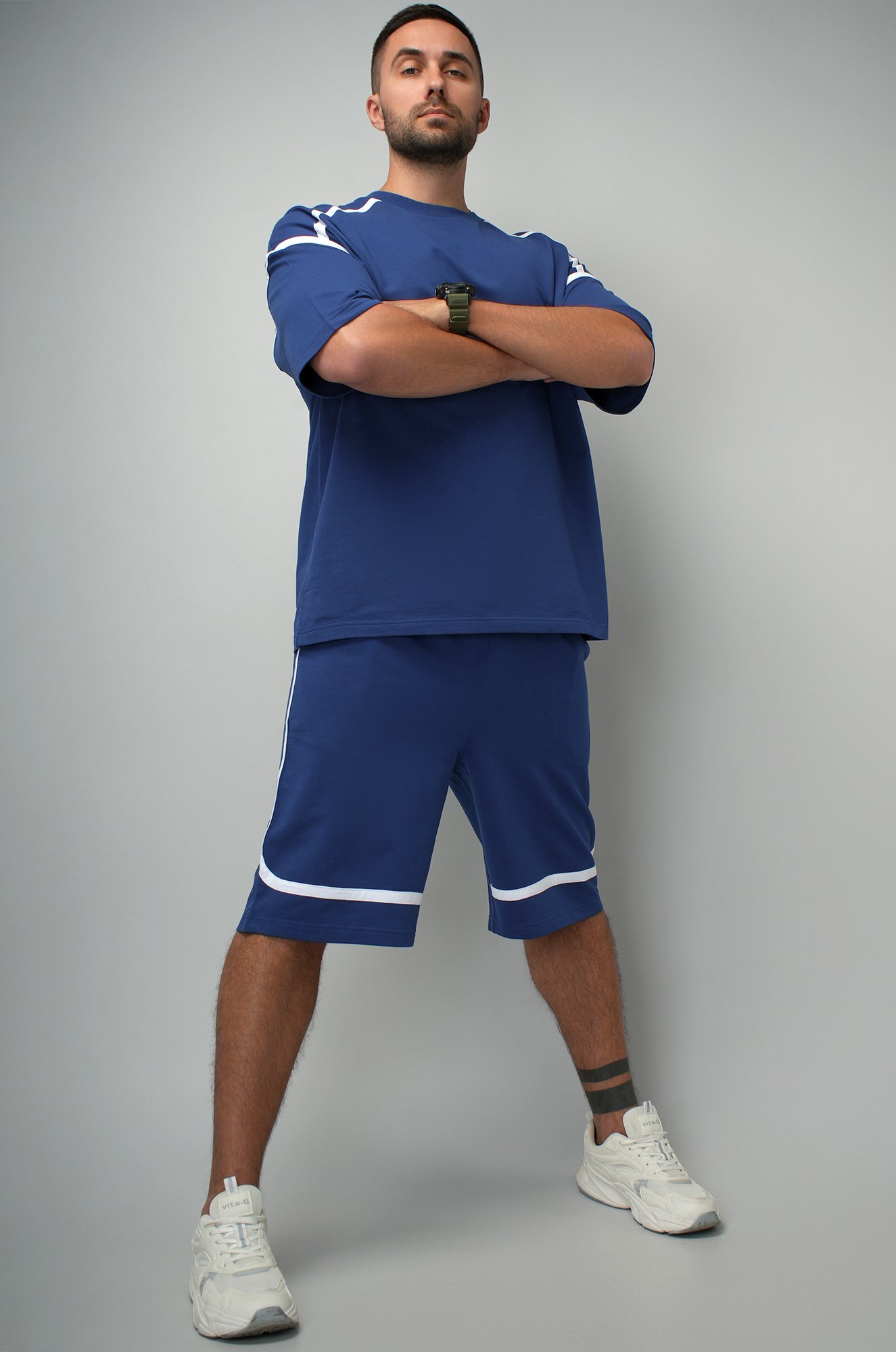 Мужской костюм оверсайз из футера двухнитки Happyfox