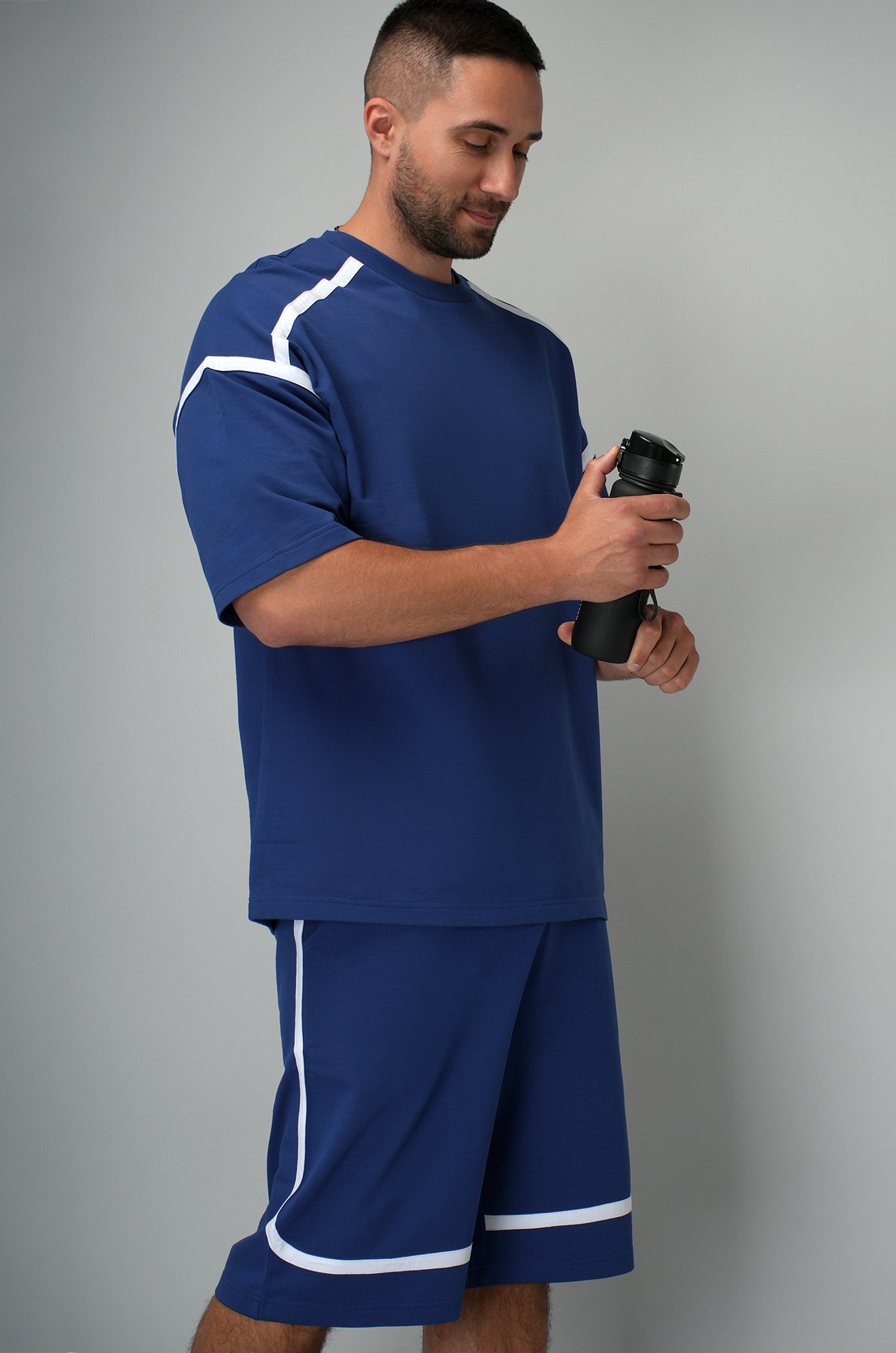 Мужской костюм оверсайз из футера двухнитки Happyfox