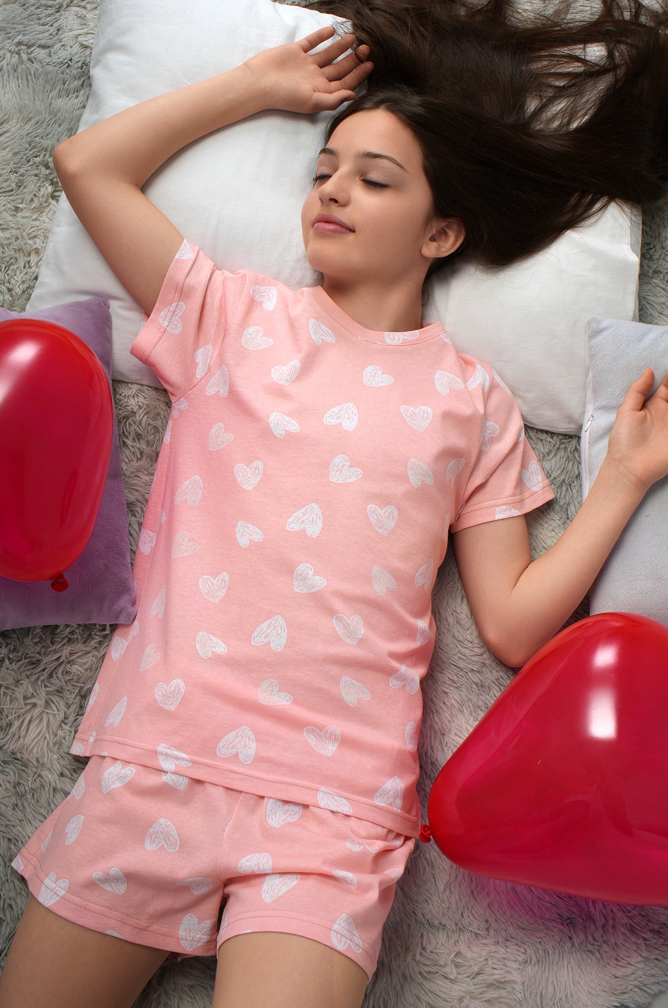 Хлопковая пижама для девочки с шортами Happyfox