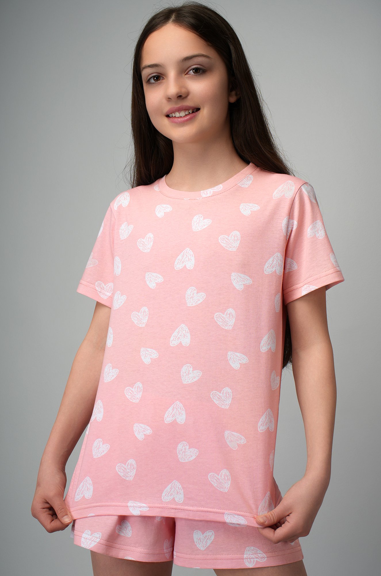 Хлопковая пижама для девочки с шортами Happyfox