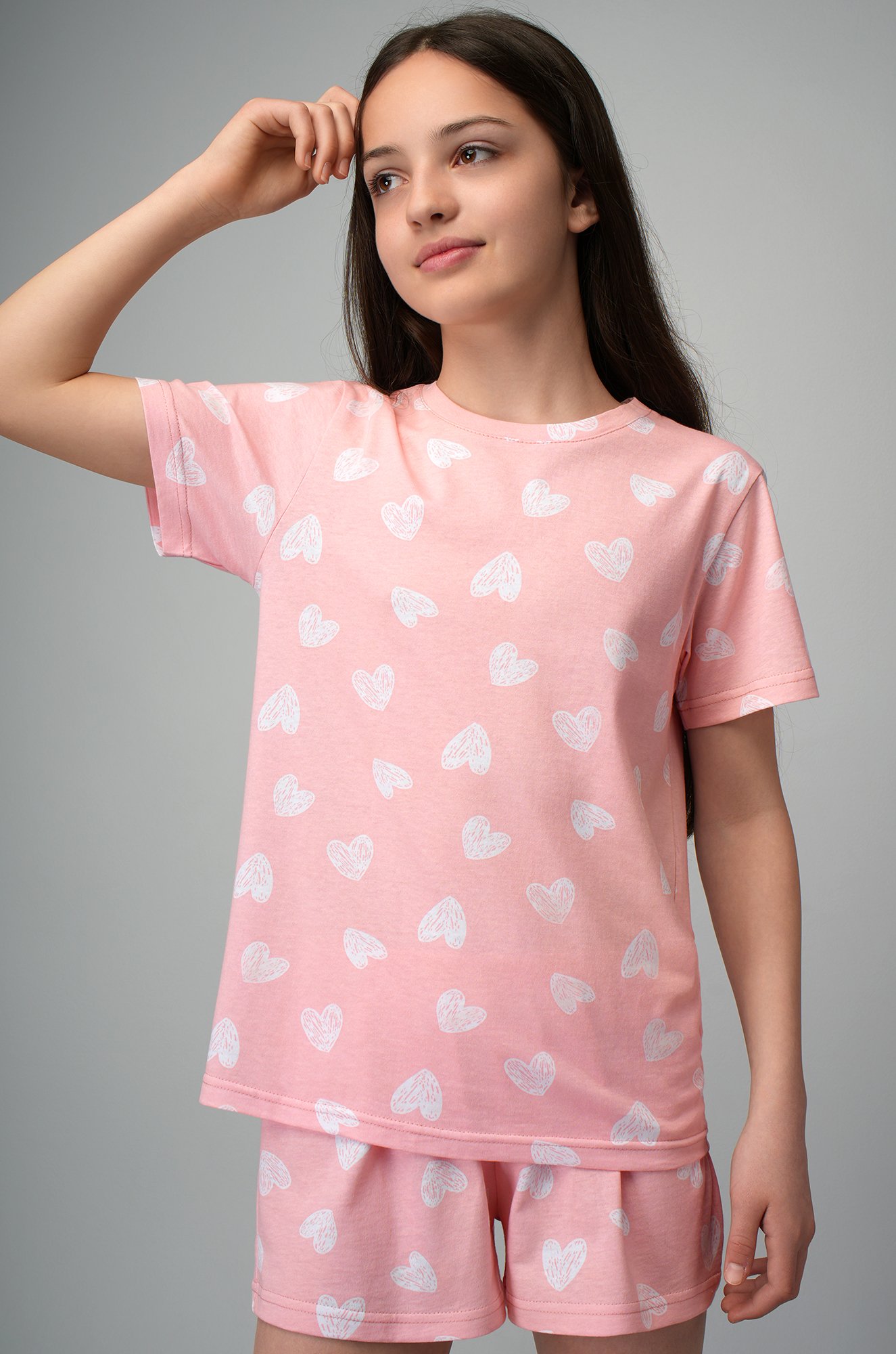 Хлопковая пижама для девочки с шортами Happyfox