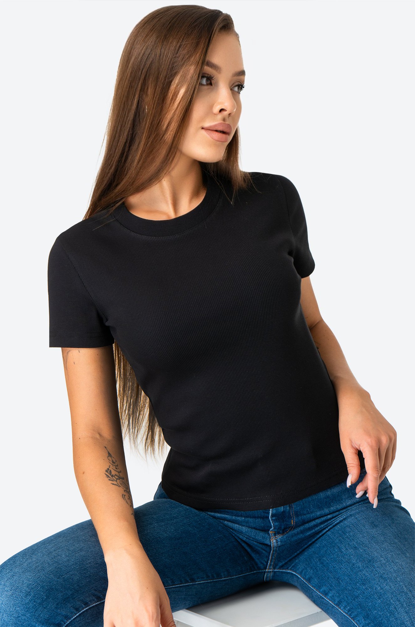 Женская футболка в рубчик Happy Fox